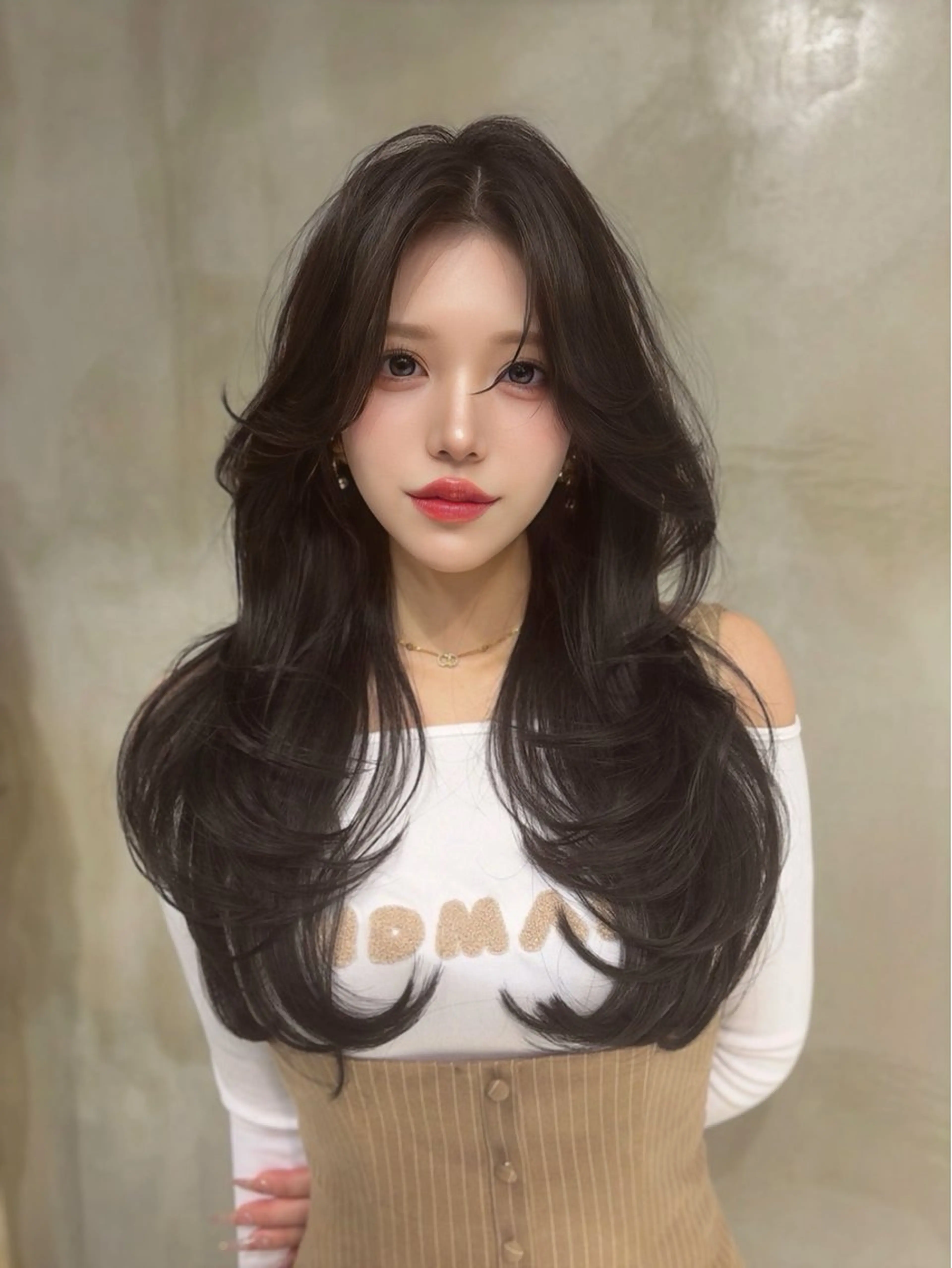 ロング カット ヘアカラー トリートメント 海野翔吾🇨🇳 ワンホンレイヤーのヘアスタイル