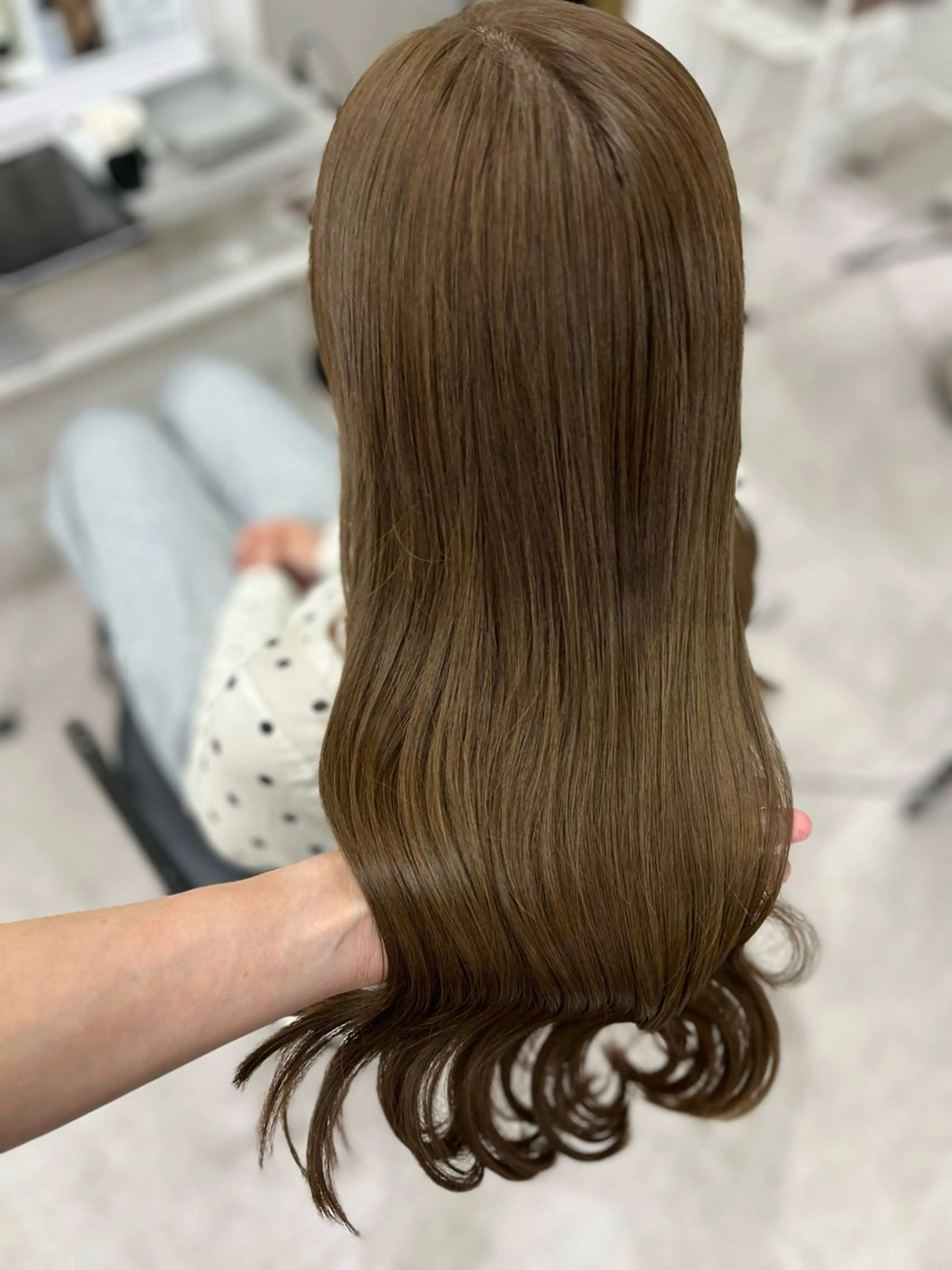 ロング カラー ブリーチ ダブルカラー グレージュ ブリーチなしカラー オリーブグレージュ カット ヘアカラー トリートメント 🫧ぷる艶カラー🫧 Yuubi🦩のヘアスタイル