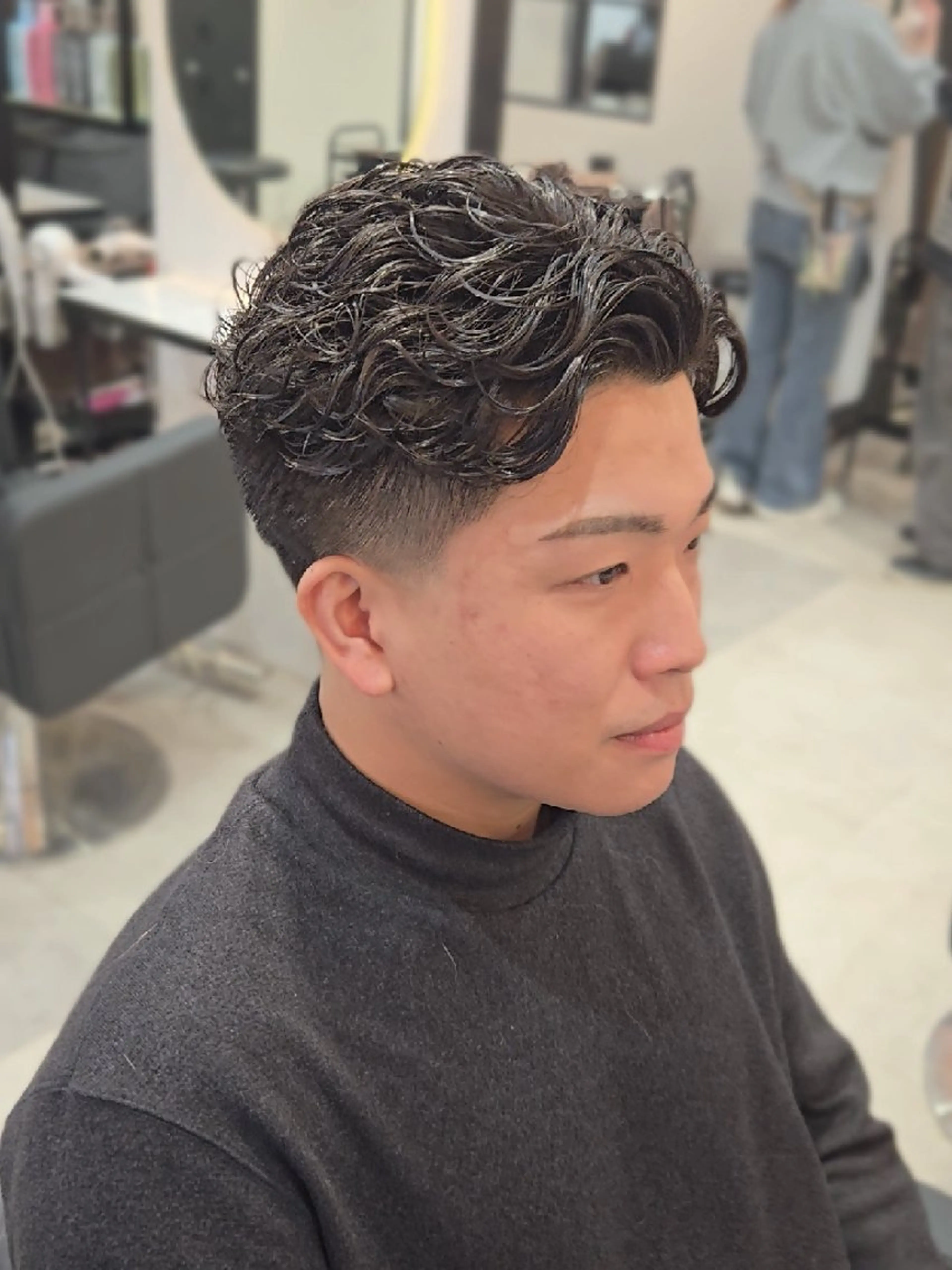 メンズ ショート パーマ フェードカット メンズパーマ カット パーマ ヘアセット LEN名古屋/パーマ 海外ヘア/メンズ特化のヘアスタイル