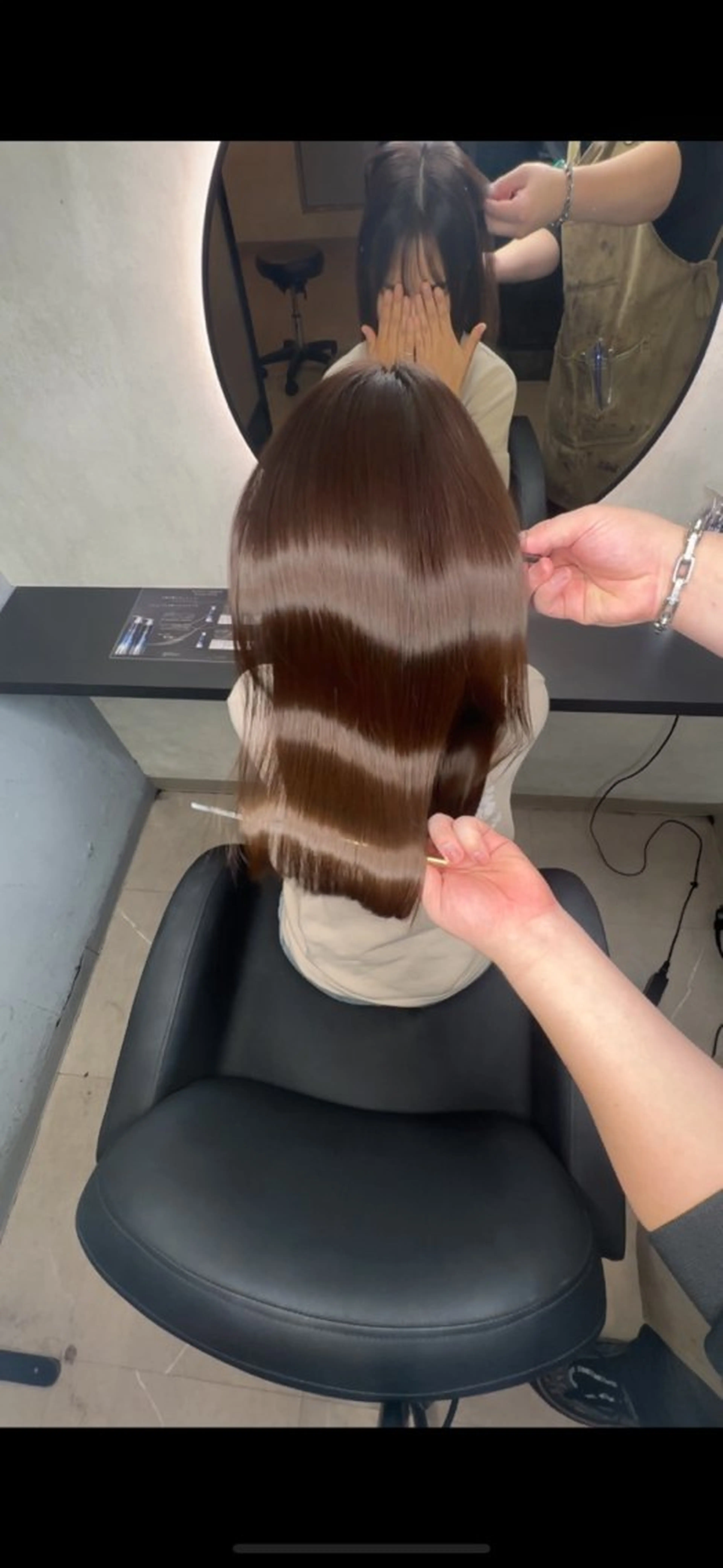 ロング カラー パーマ 髪質改善 縮毛矯正 カット ヘアカラー 縮毛矯正 新宿/韓国風レイヤー 髪質改善/ジャッキーのヘアスタイル