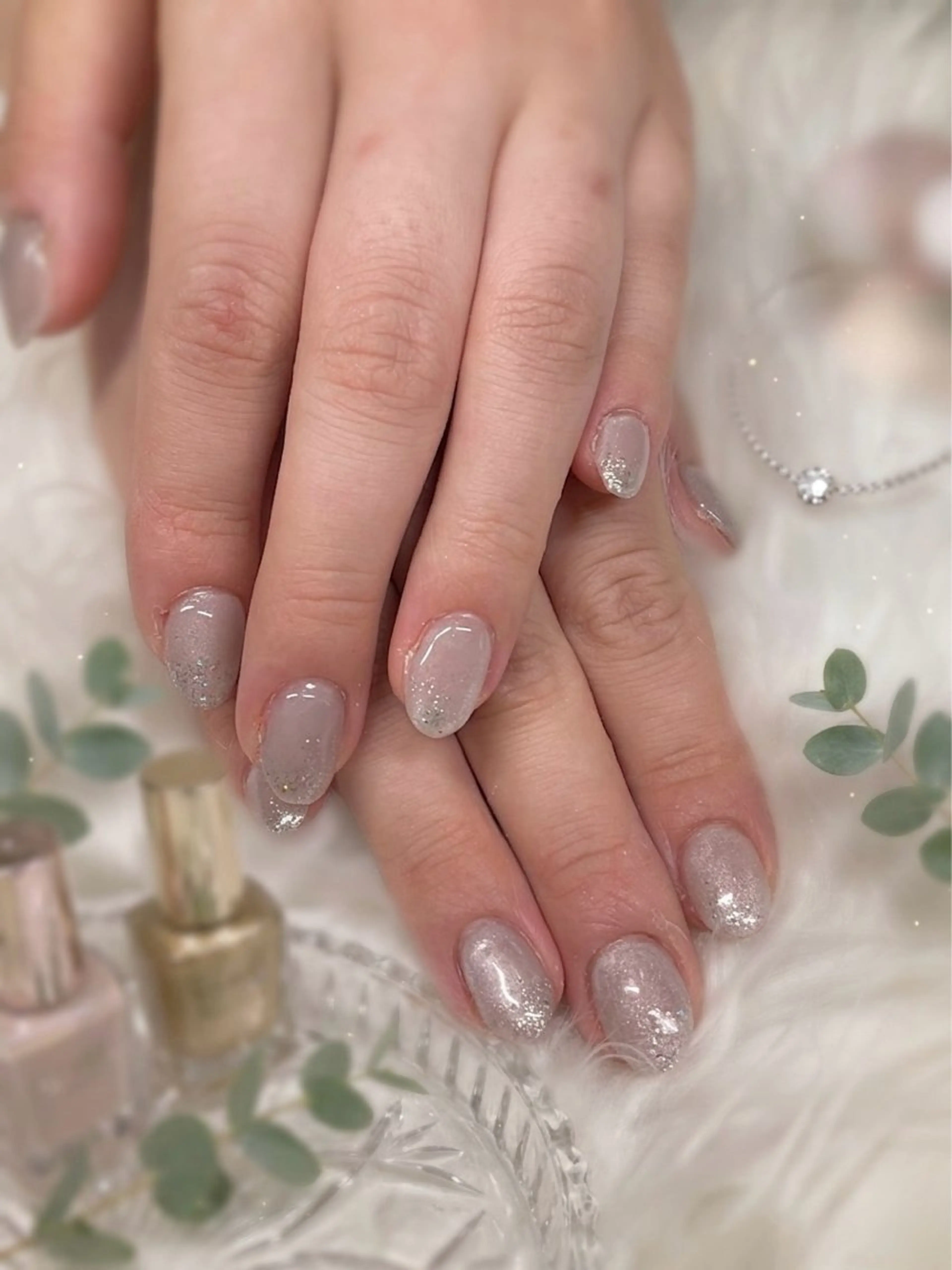 ネイル グラデーション ラメ(グリッター) ラメグラデーション オフィスネイル シンプルネイル ハンドネイル TUNEHA堂 (チュネハドウ)のネイルデザイン