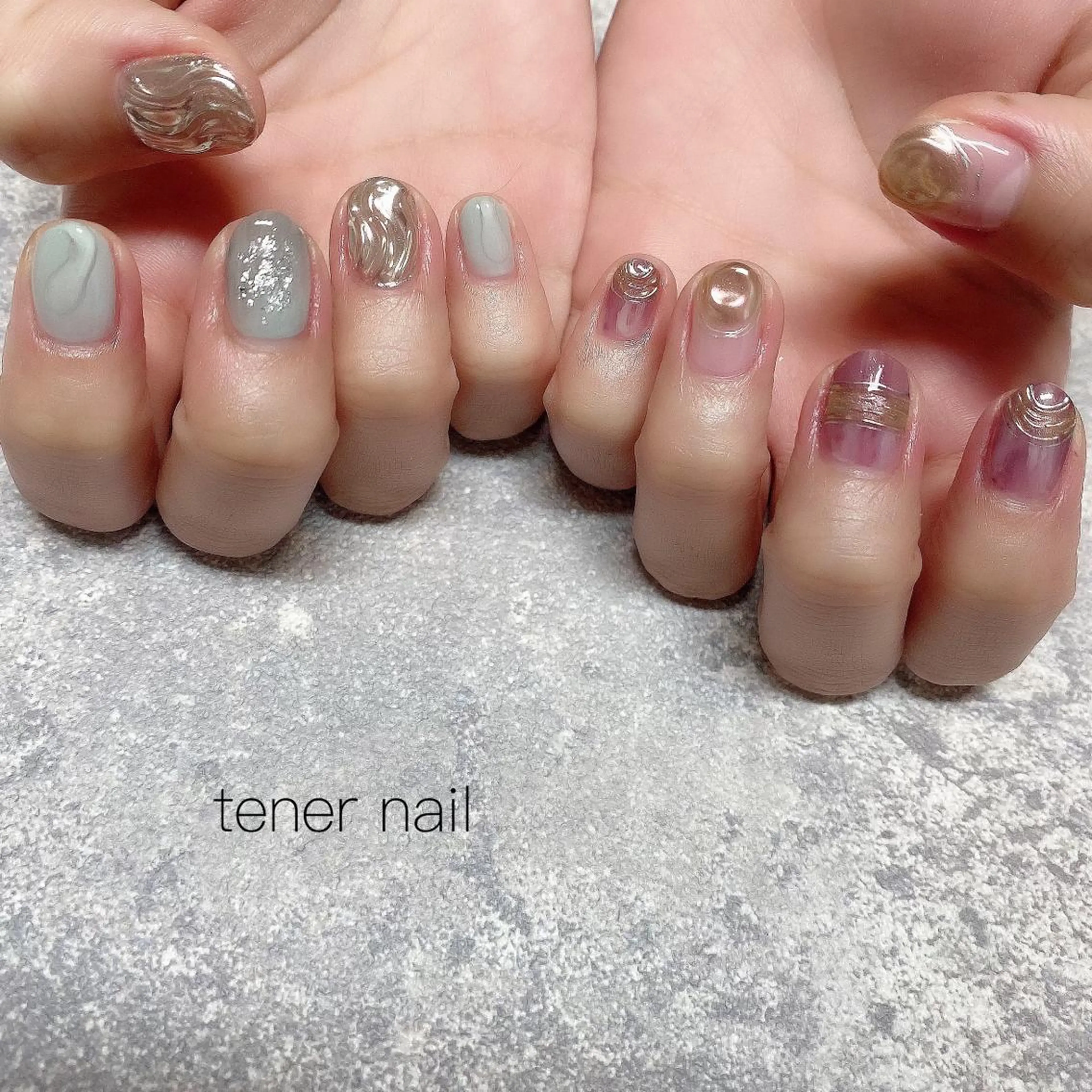 ネイル ミラーネイル テネルネイル tener nailのネイルデザイン