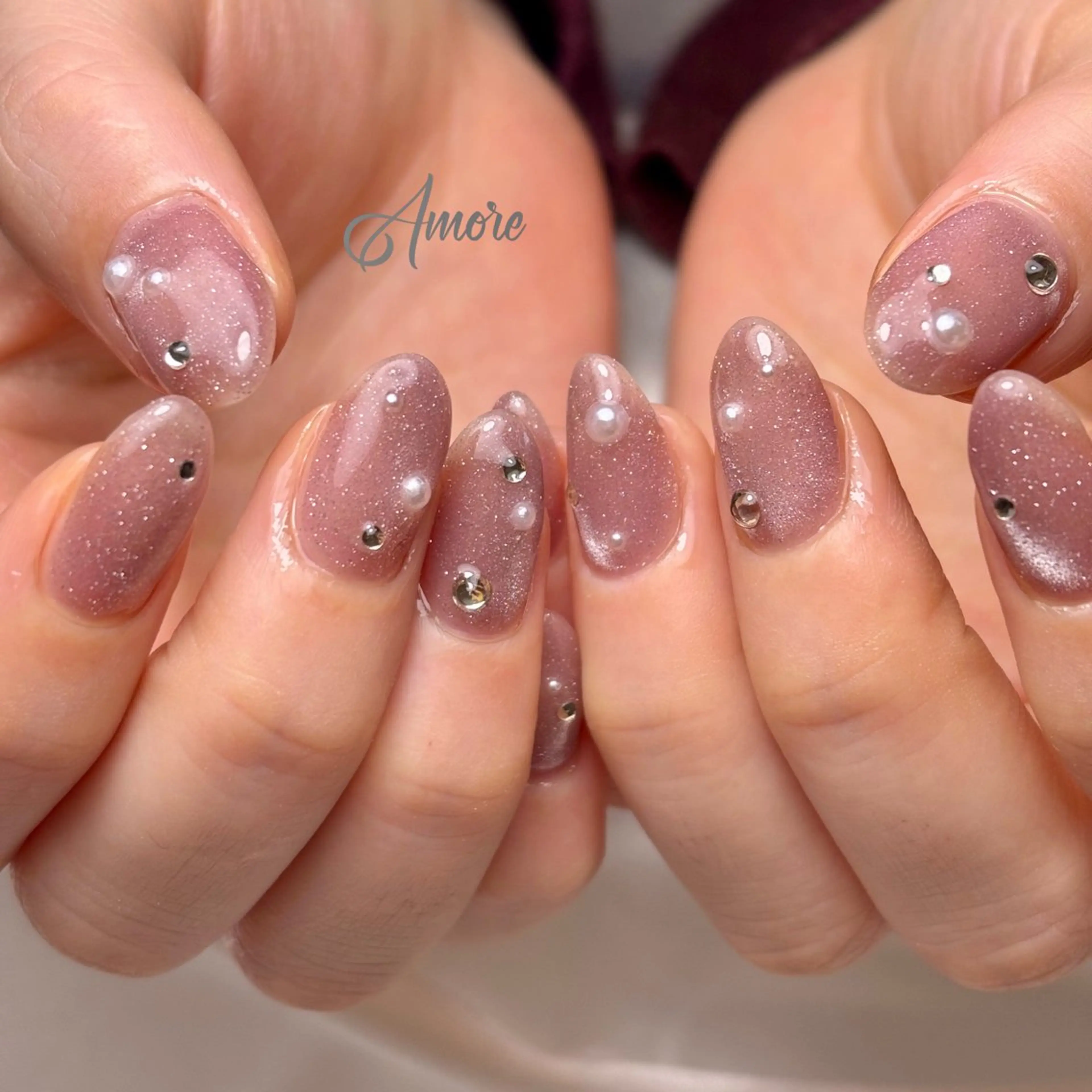 ネイル 桜ネイル フラッシュネイル ジェルネイル キラキラネイル 韓国ネイル You kyehwaのネイルデザイン