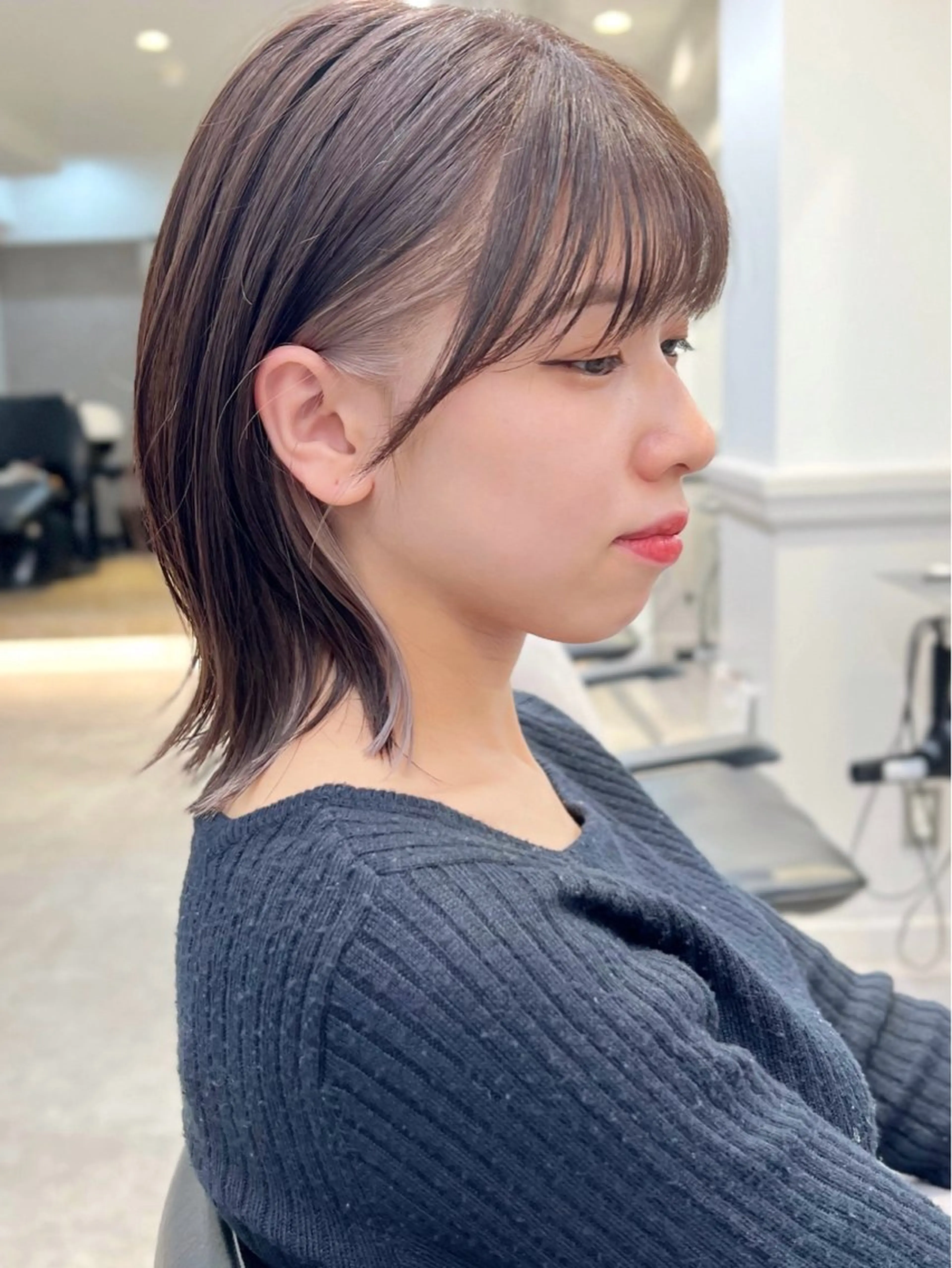 ミディアム カラー イヤリングカラー 夏山 秀憲のヘアスタイル