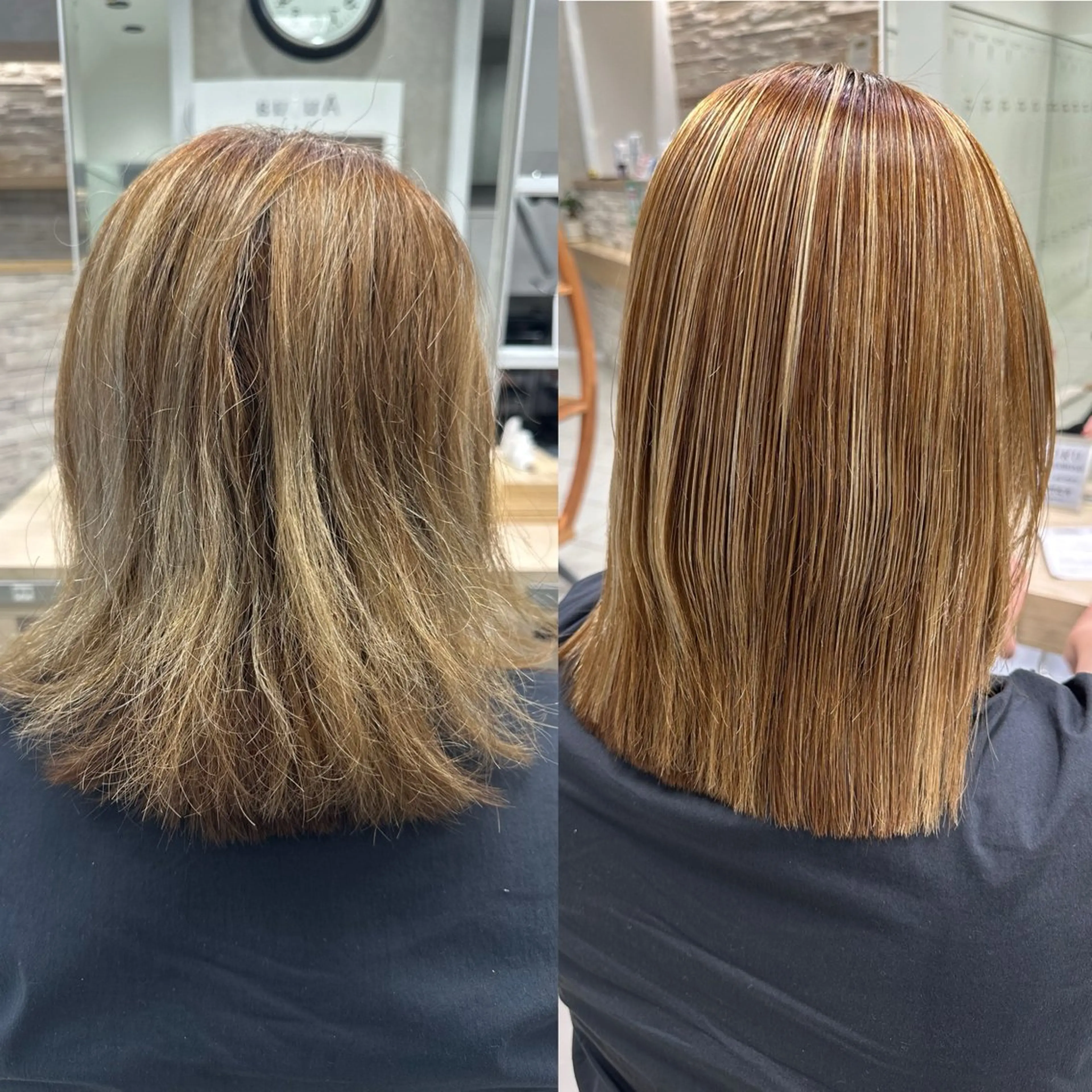 ミディアム パーマ カット 縮毛矯正 髪質改善/縮毛矯正 /レイヤー岡部のヘアスタイル