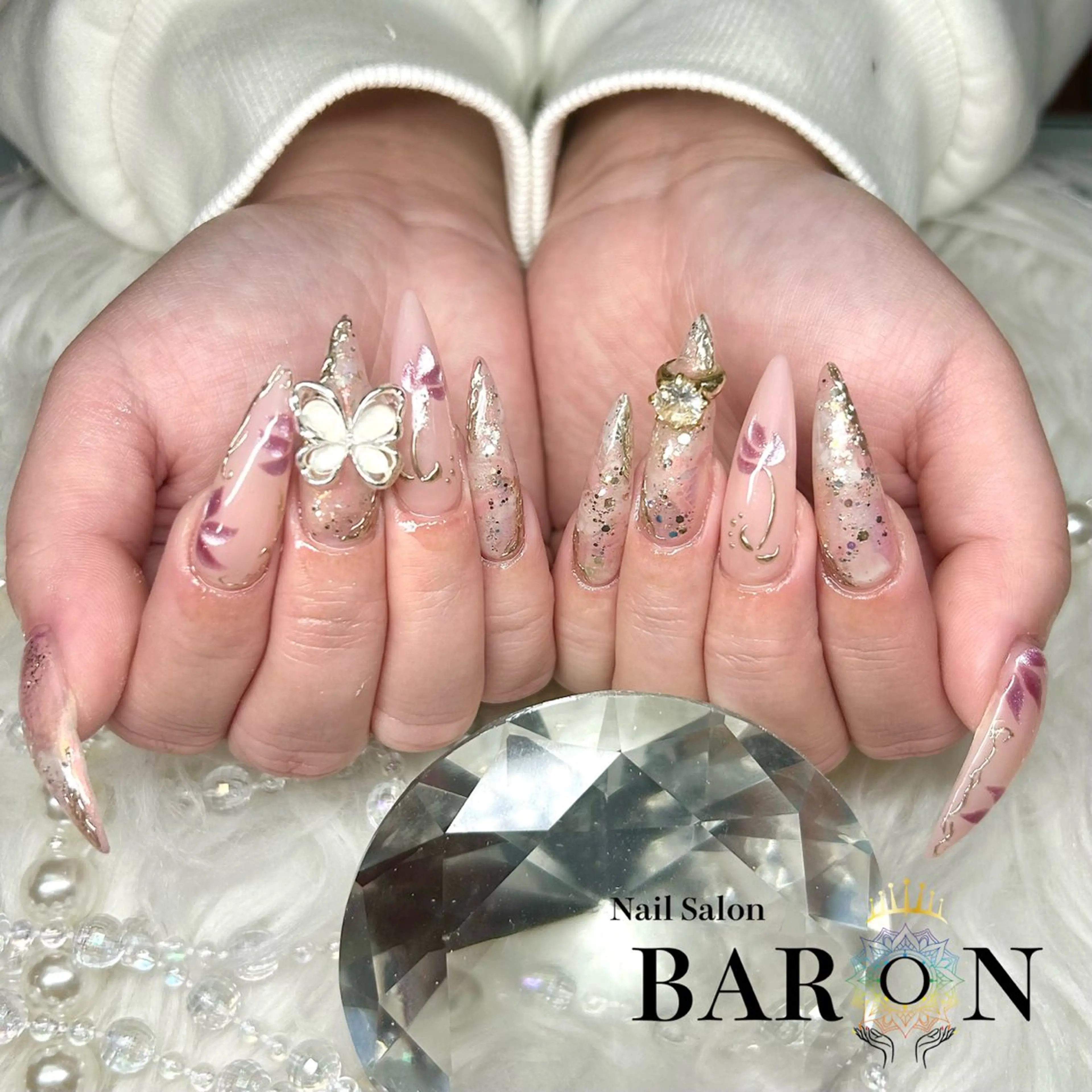 ネイル 春ネイル ハンドネイル ♛︎BARON♛︎ SUMIRE.のネイルデザイン