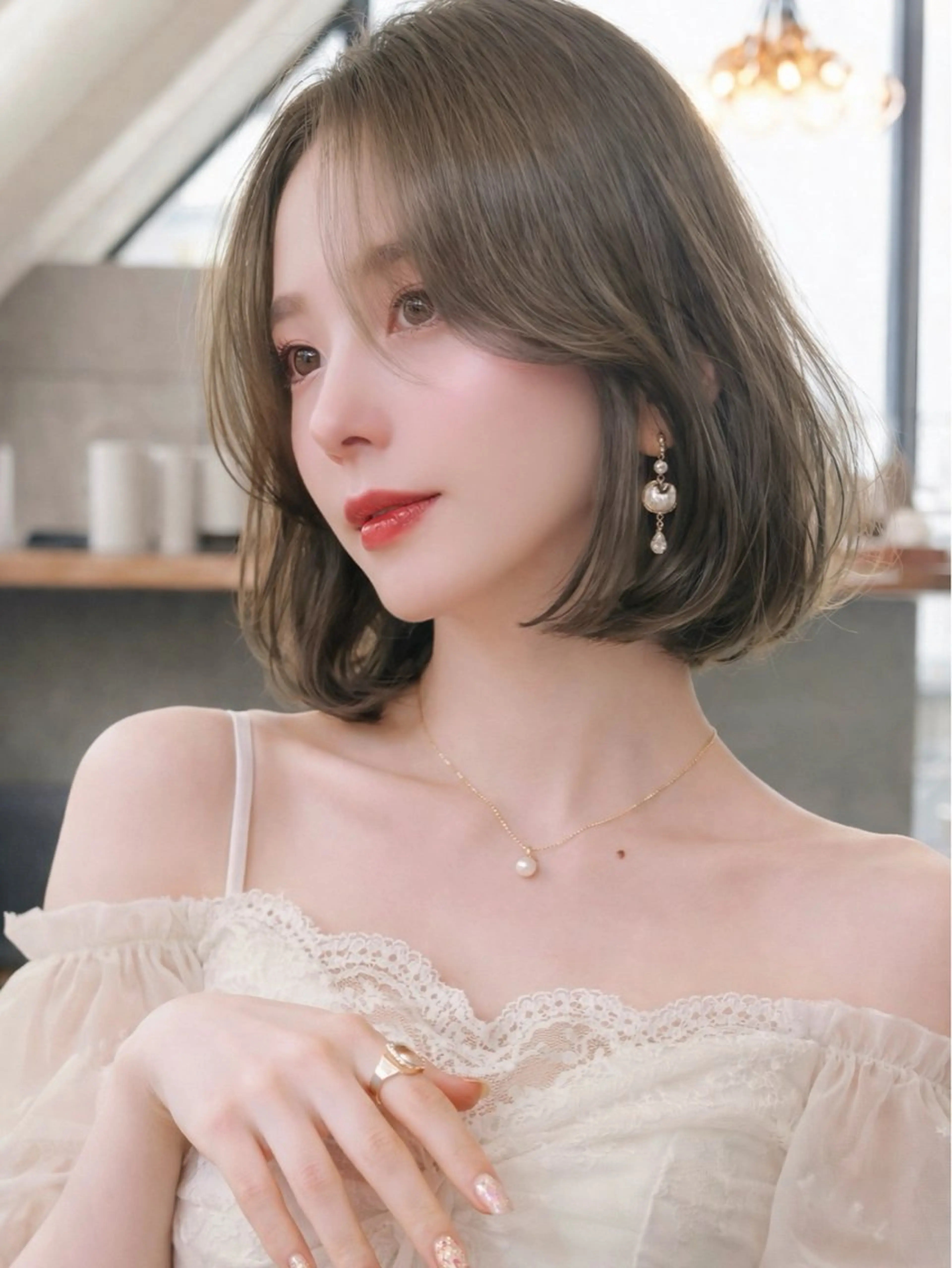 ショート カラー 木元 瑛✂︎ボブのヘアスタイル