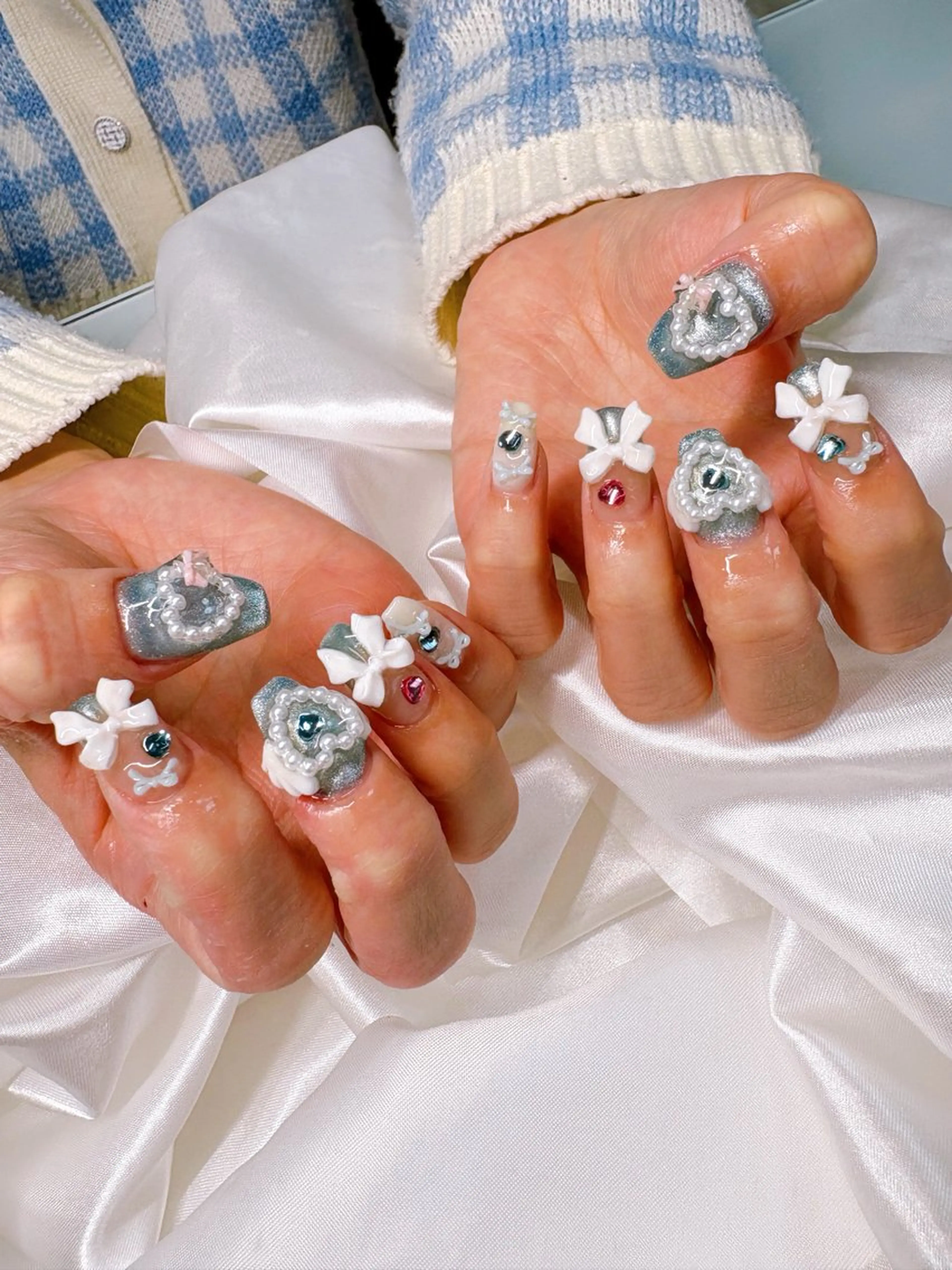 ネイル ハート マグネットネイル 松田 由真のネイルデザイン