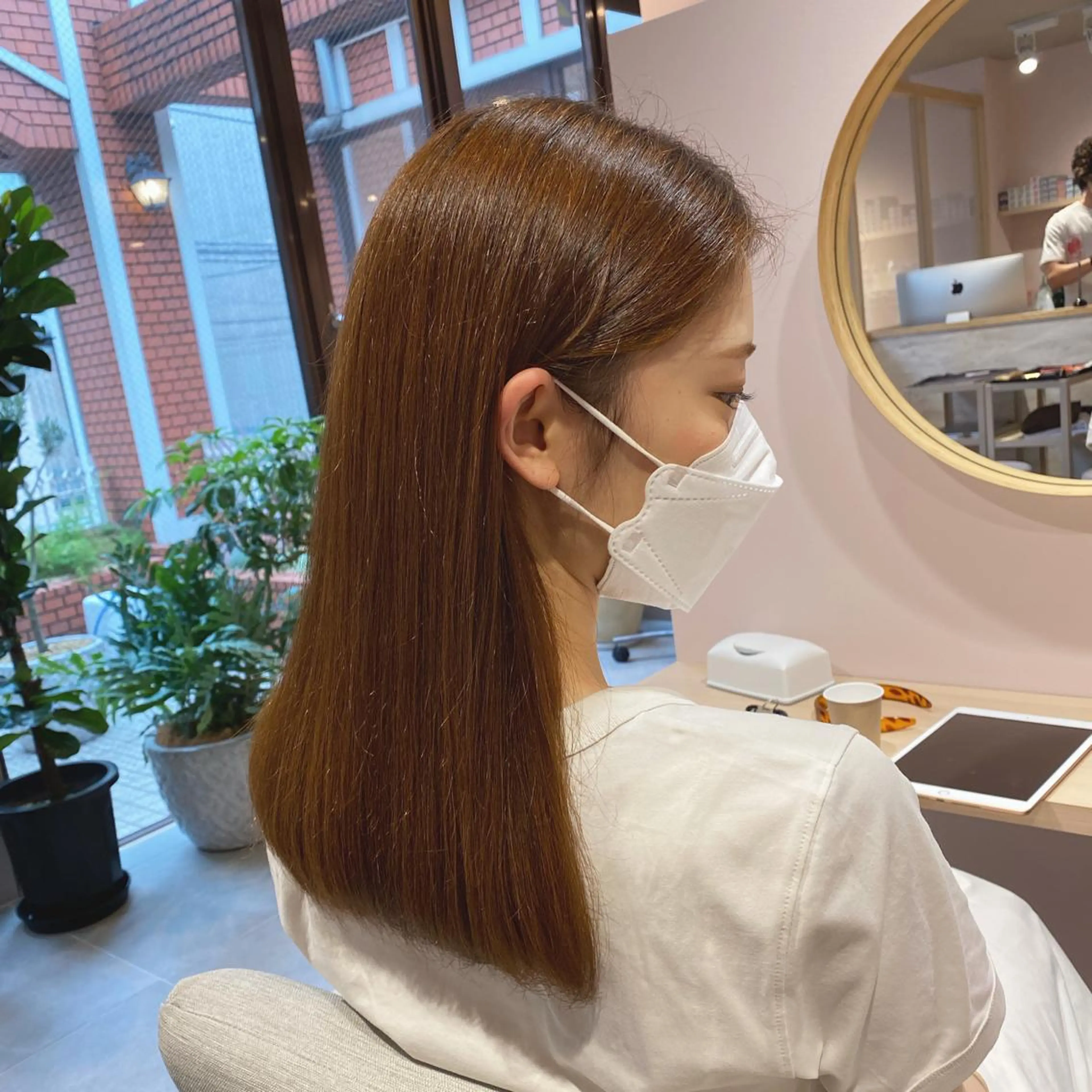 ケアカラー+オートクチュールヘアエステ+ブローの写真