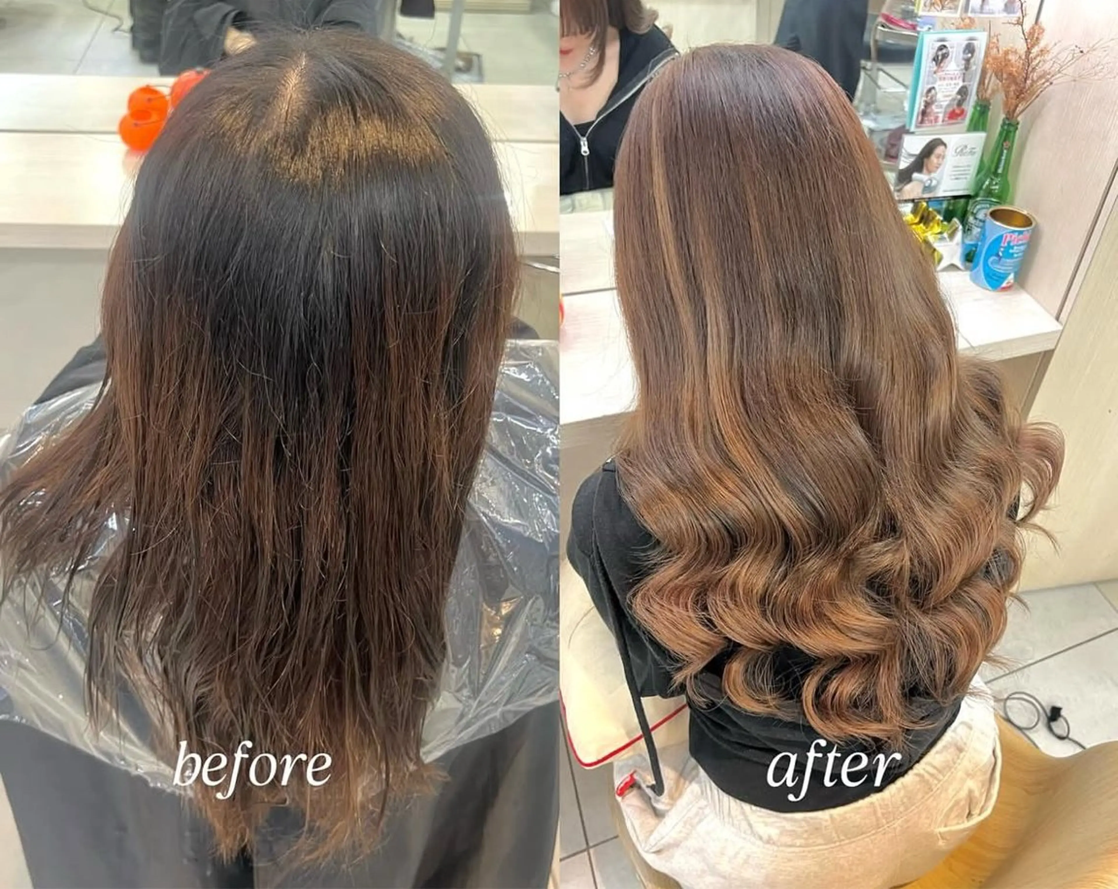 セミロング エクステ 艶髪🫧暖色🍒 エクステ🎀しゅりのヘアスタイル