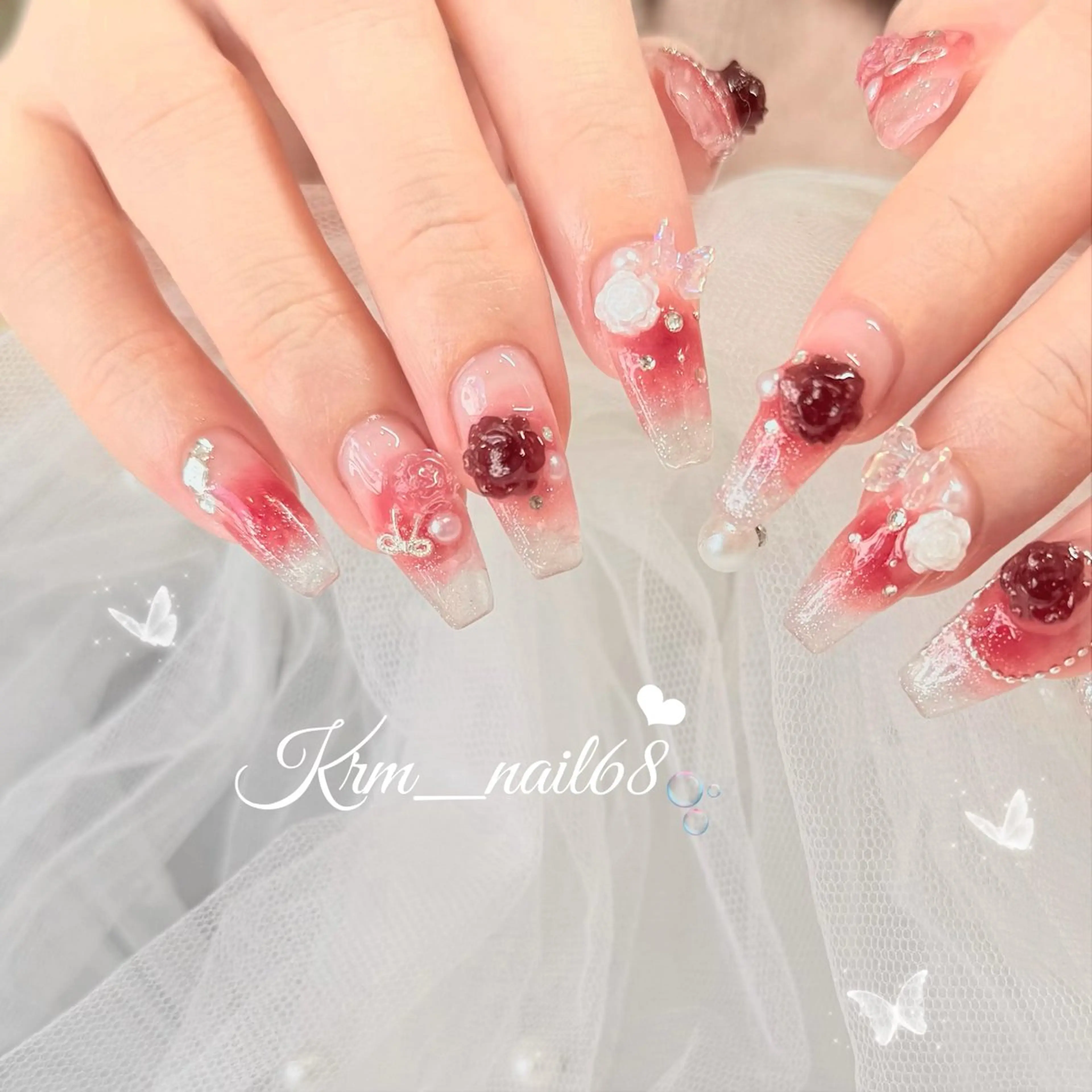 ネイル チークネイル ワンホンネイル ハンドネイル Karen 新宿のネイルデザイン