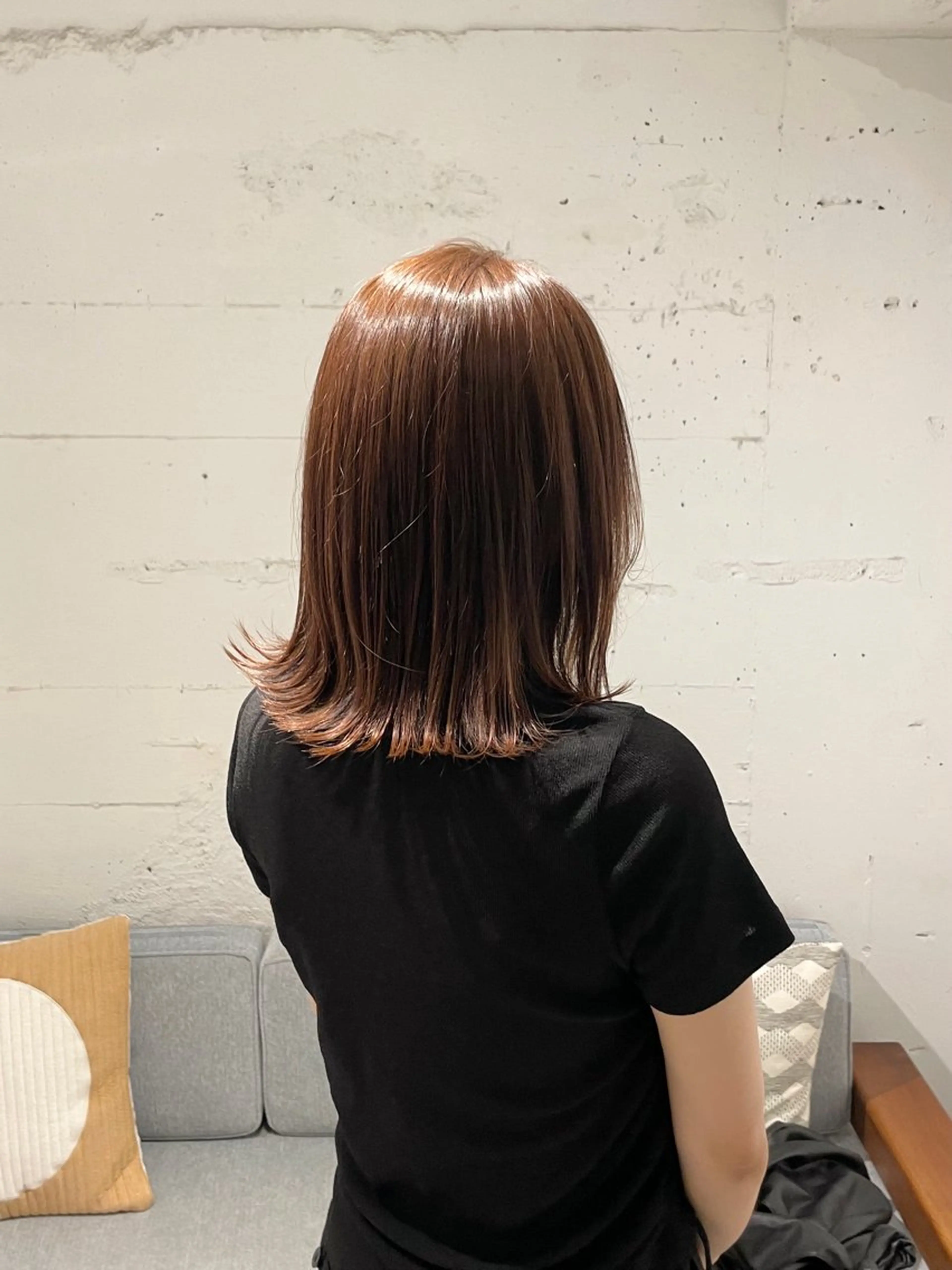 ミディアム カラー ヘアカラー トリートメント 暖色カラー / rio🐏 / 目黒のヘアスタイル