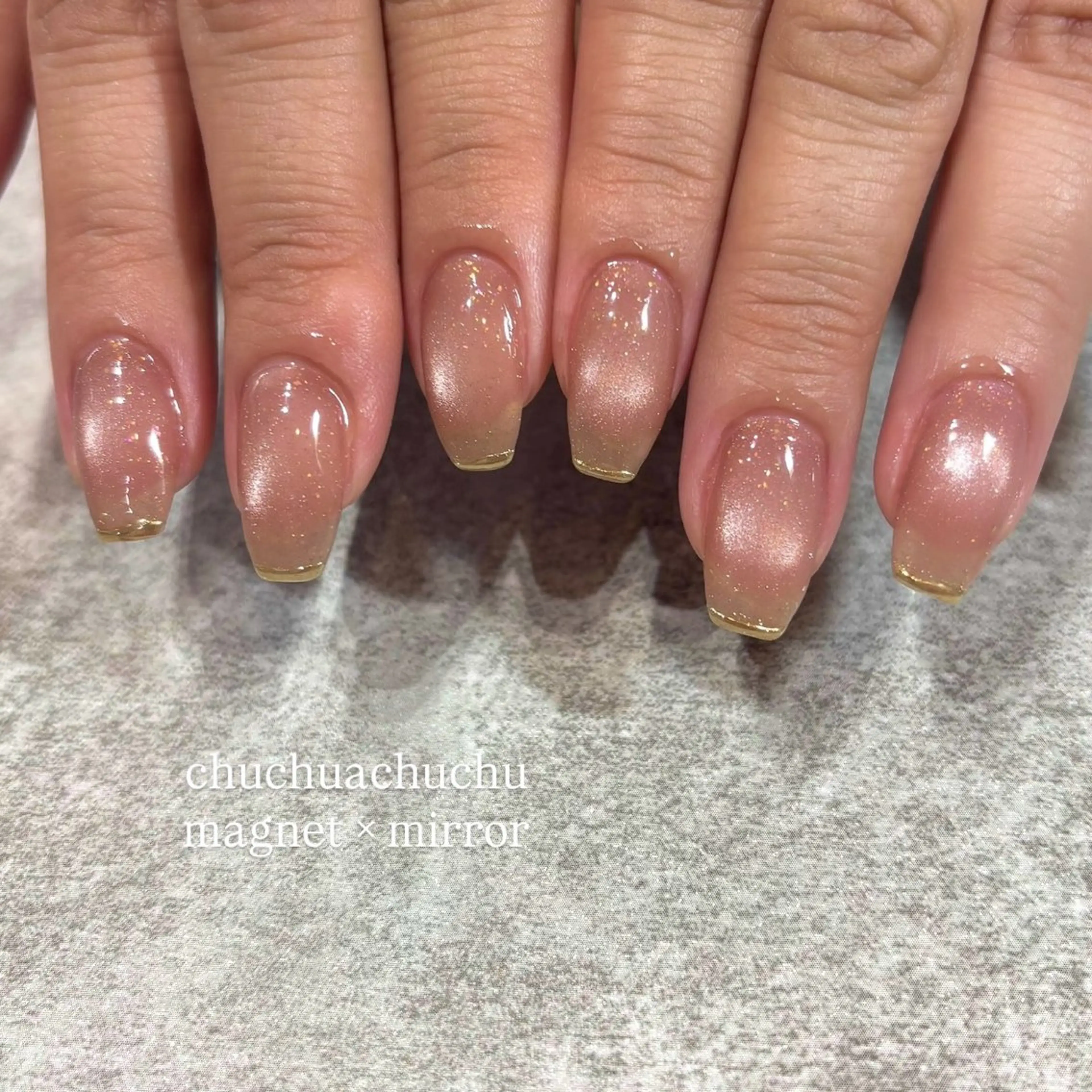 ネイル マグネットネイル ミラーネイル ハンドネイル チュチュアチュチュ mareのネイルデザイン