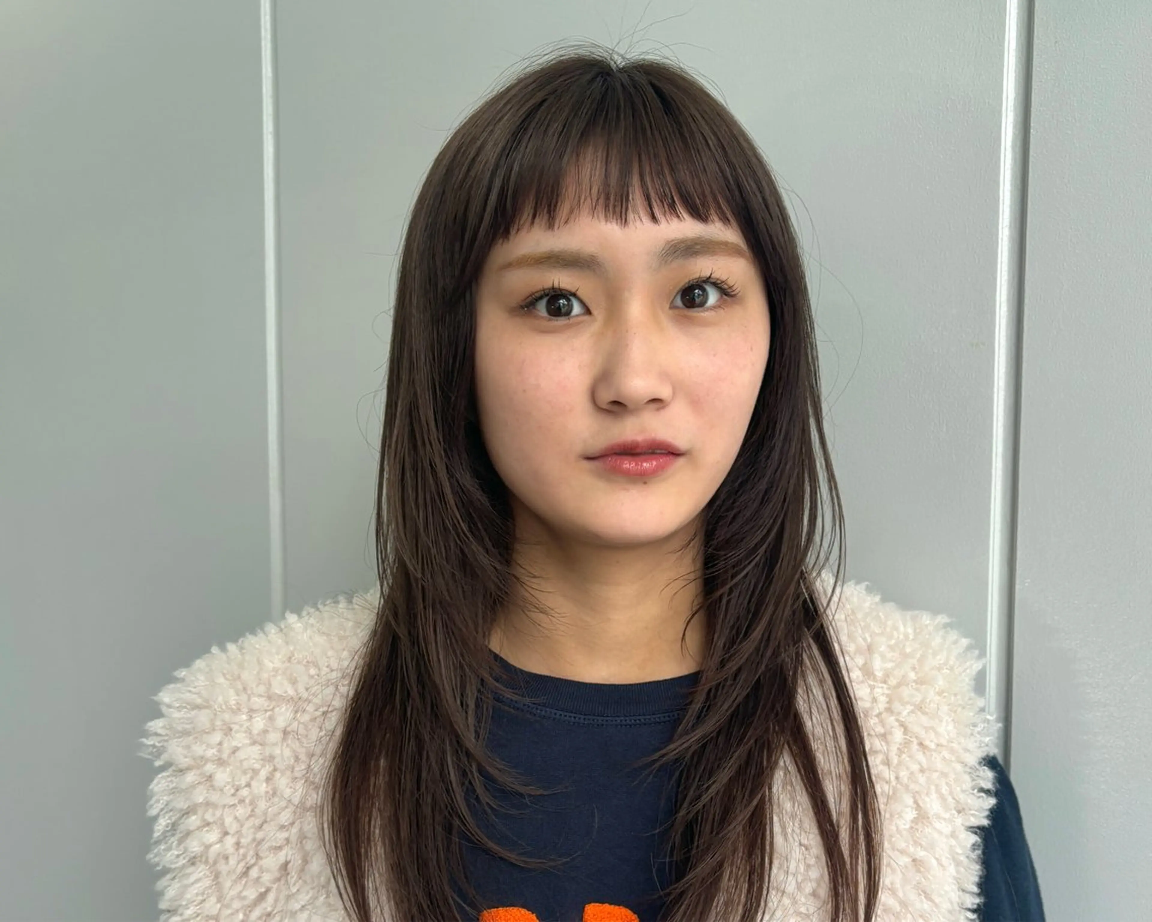 ロング レイヤーカット オン眉 カット ヘアカラー Ayaka/パーマ /ショート/レイヤーのヘアスタイル