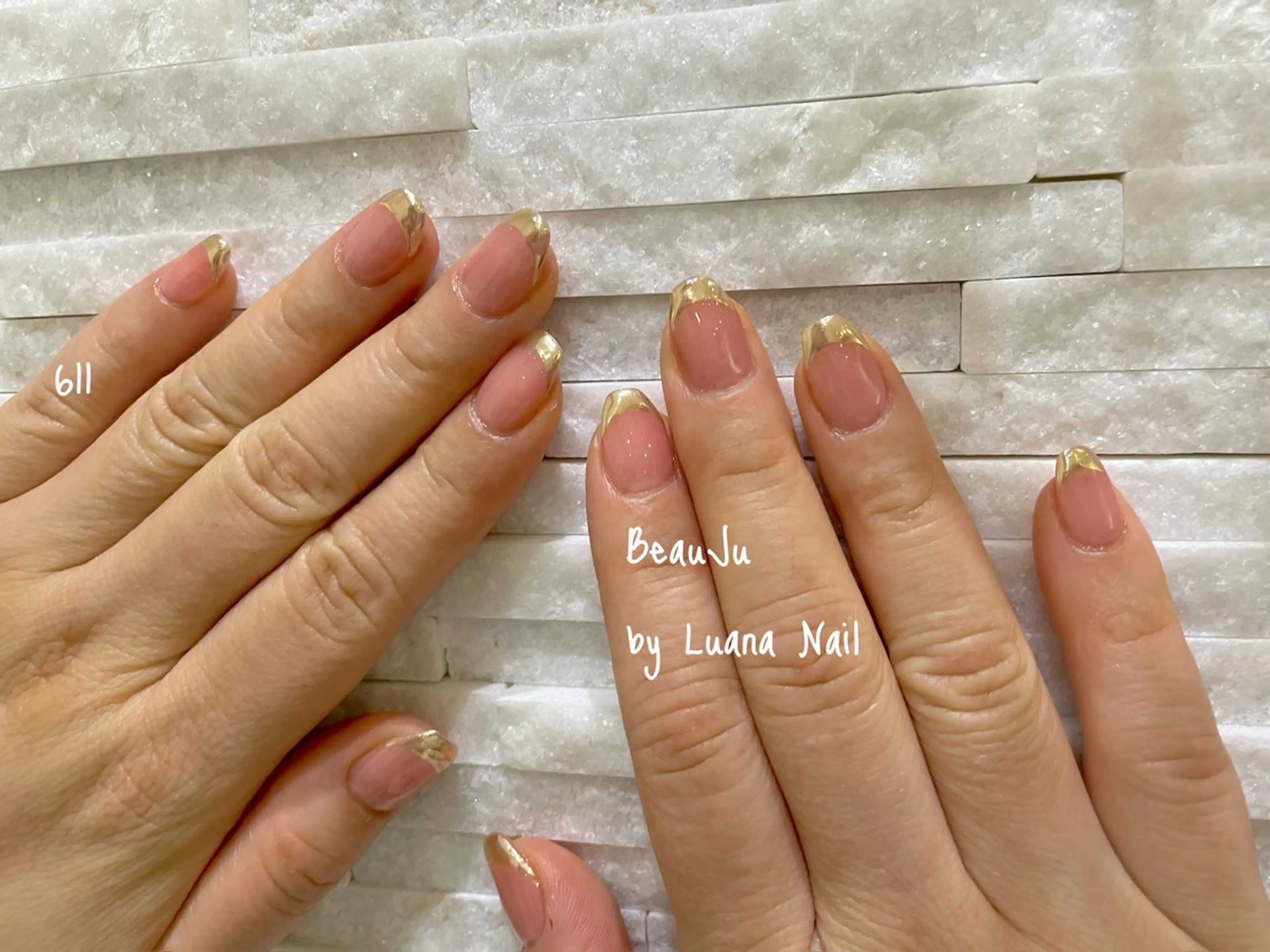 ネイル フレンチネイル ミラーネイル ハンドネイル BeauJu by Luana Nailのネイルデザイン