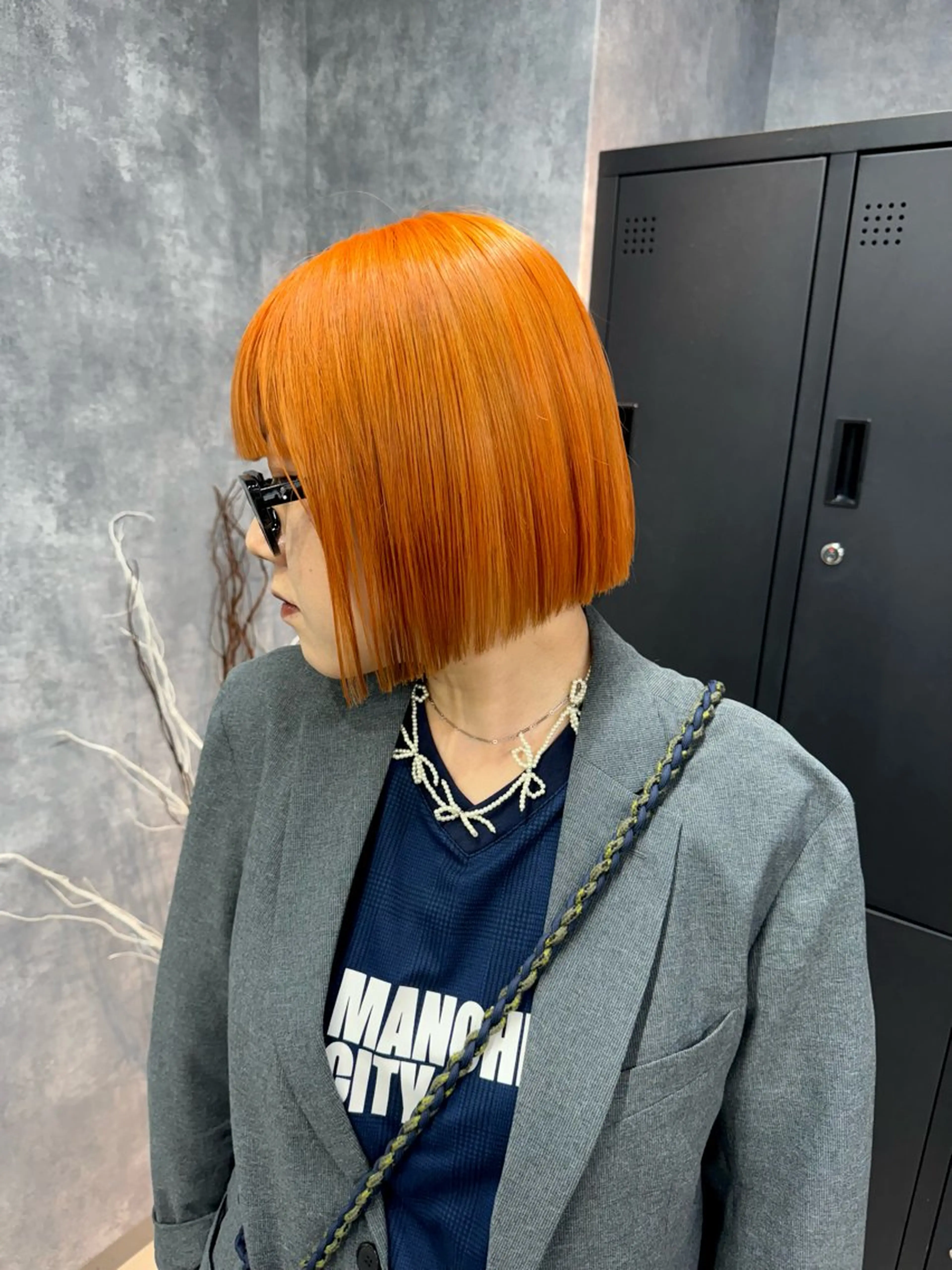 ショート カラー 切りっぱなしボブ 前下がりボブ ボブレイヤー ブリーチ ケアブリーチ 【.ico】心斎橋/ ウルフ/飛田ゆうきのヘアスタイル