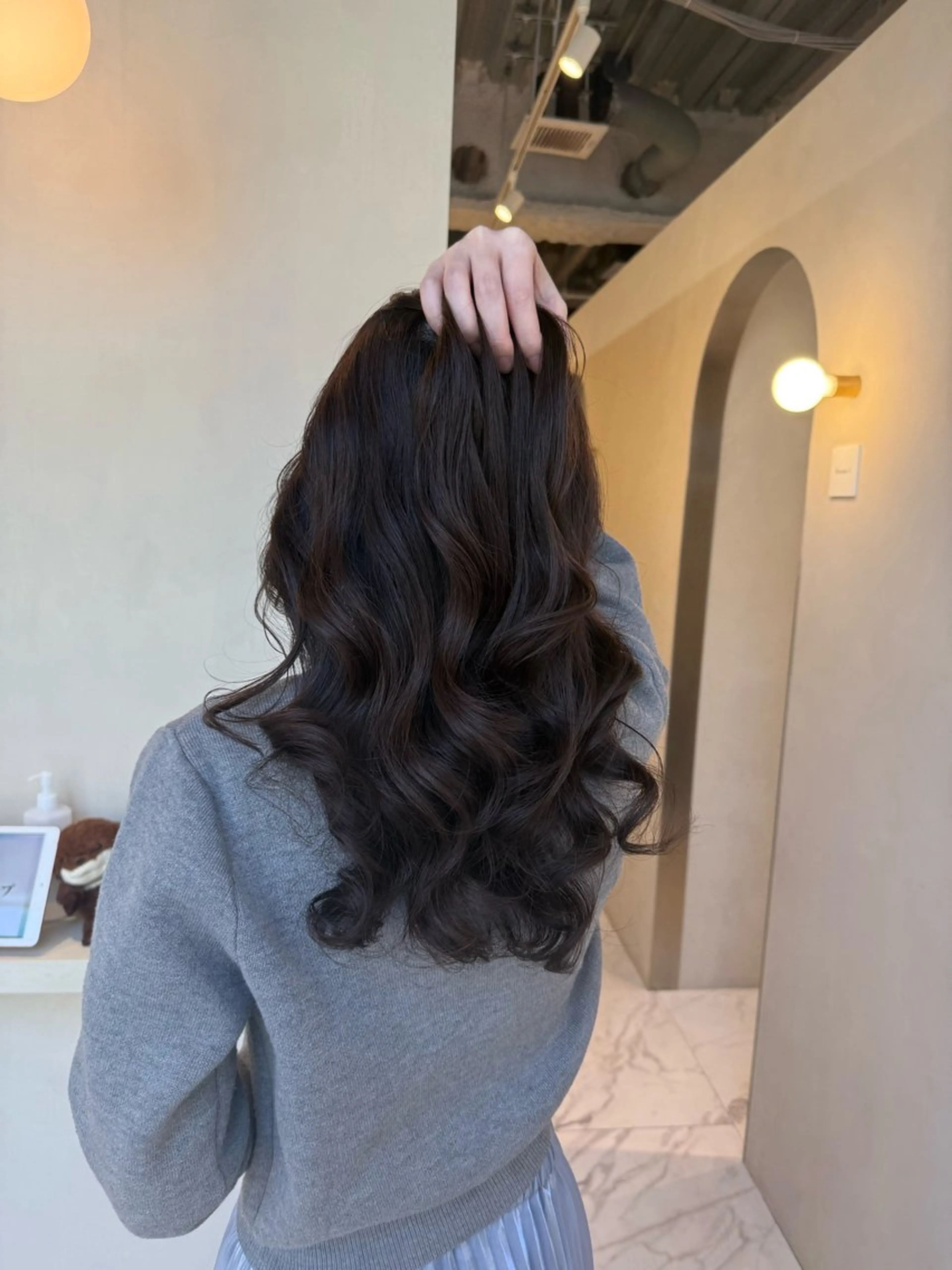 セミロング パーマ コテ巻き風パーマ 🦋にこ🦋のヘアスタイル