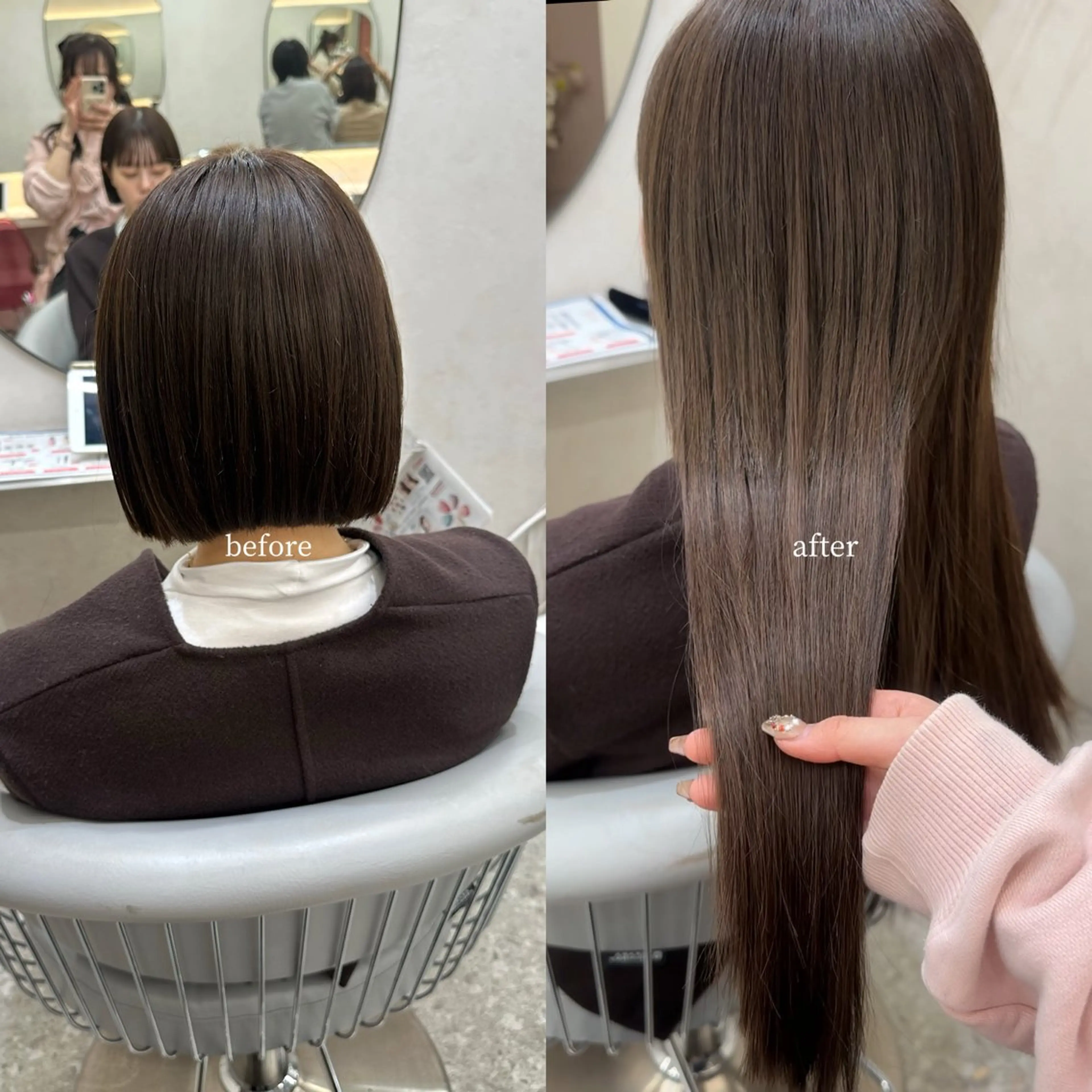 ロング ボブ カット エクステ hina🎀新宿/ エクステ/girlyのヘアスタイル