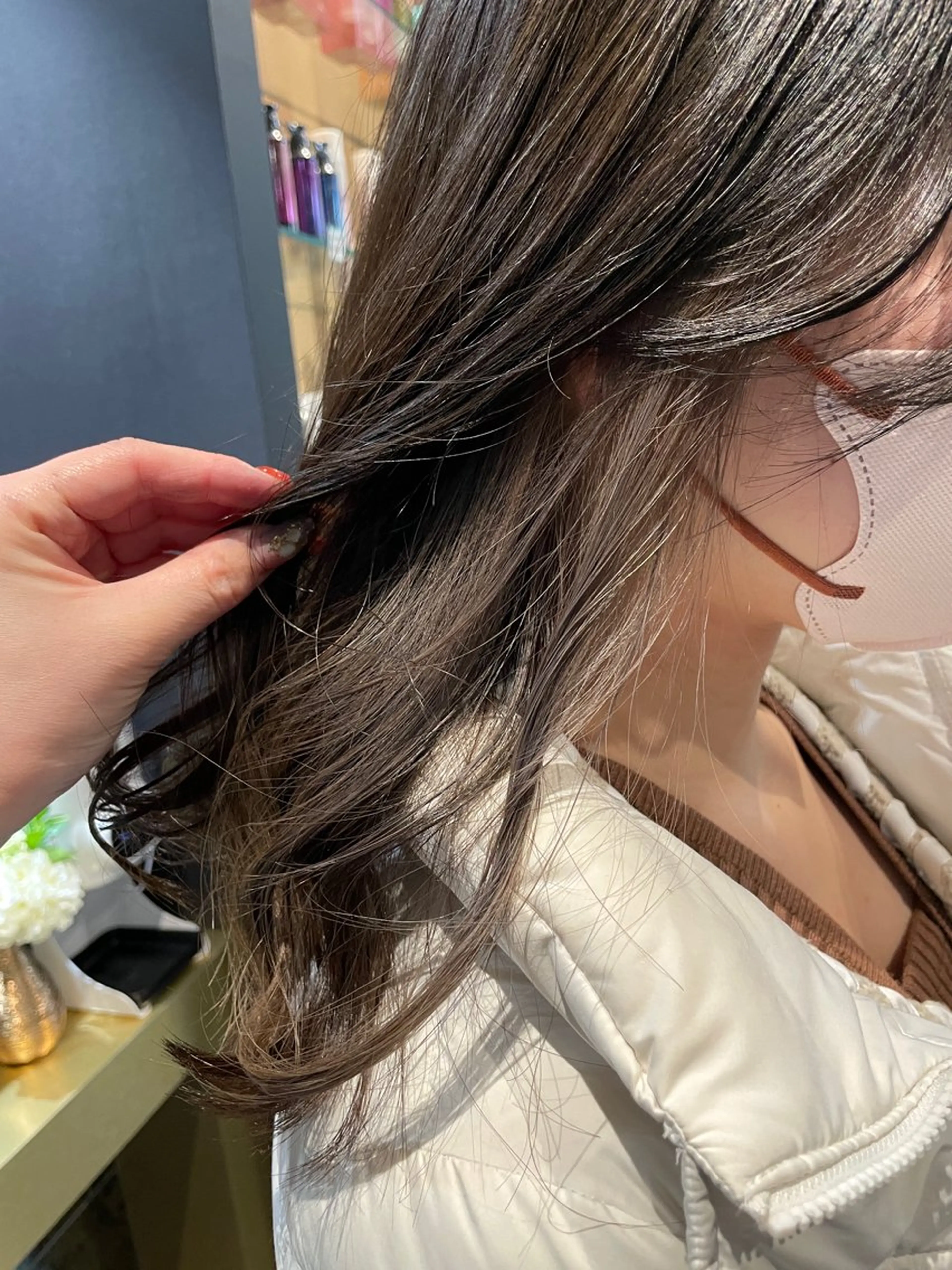 ミディアム カラー ベージュカラー ブリーチ イルミナカラー ヘアカラー 透明感カラー/ 韓国風🌿RIKOのヘアスタイル