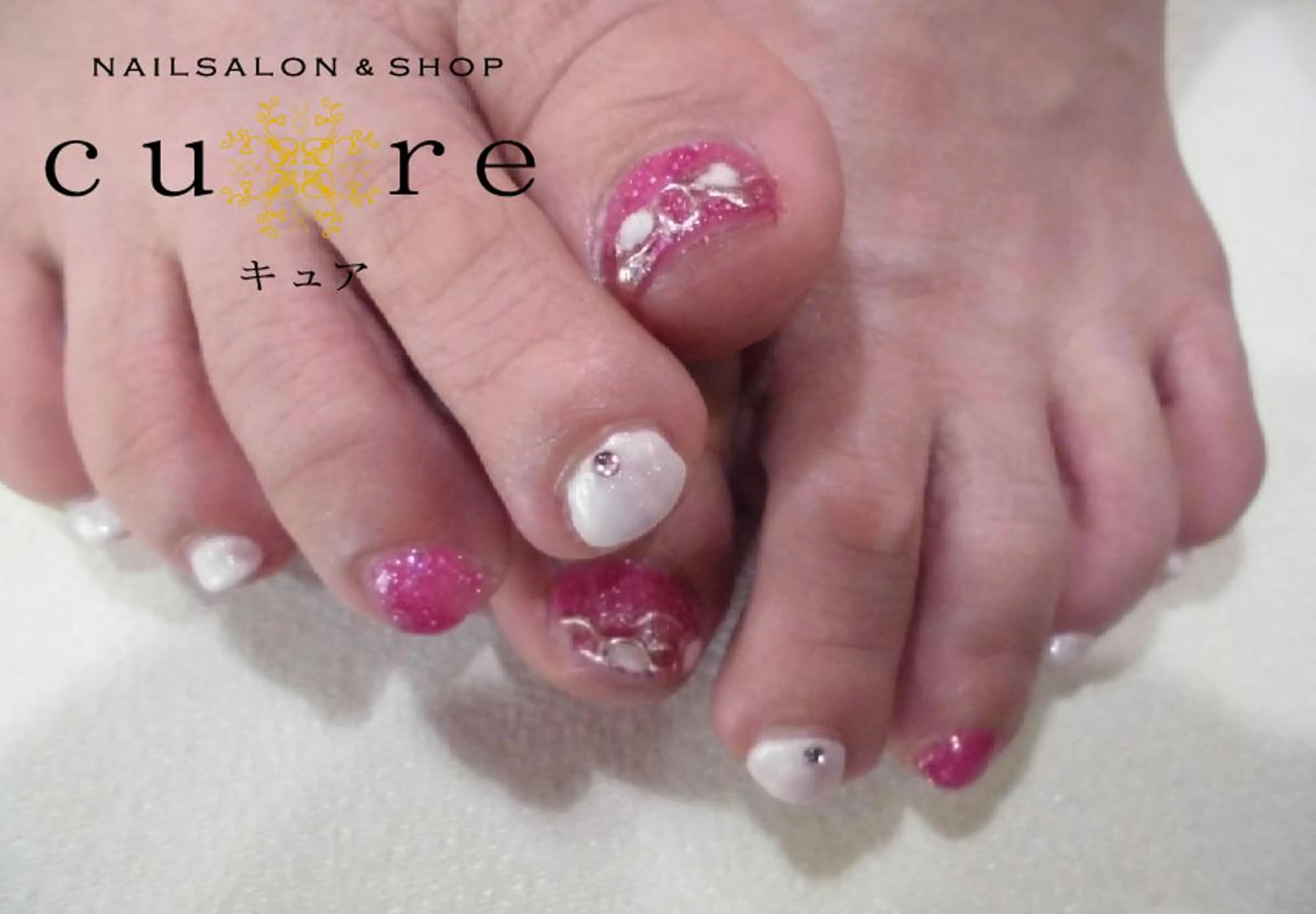 ショート ネイル ジェルネイル フットネイル ネイルサロン Cureのネイルデザイン