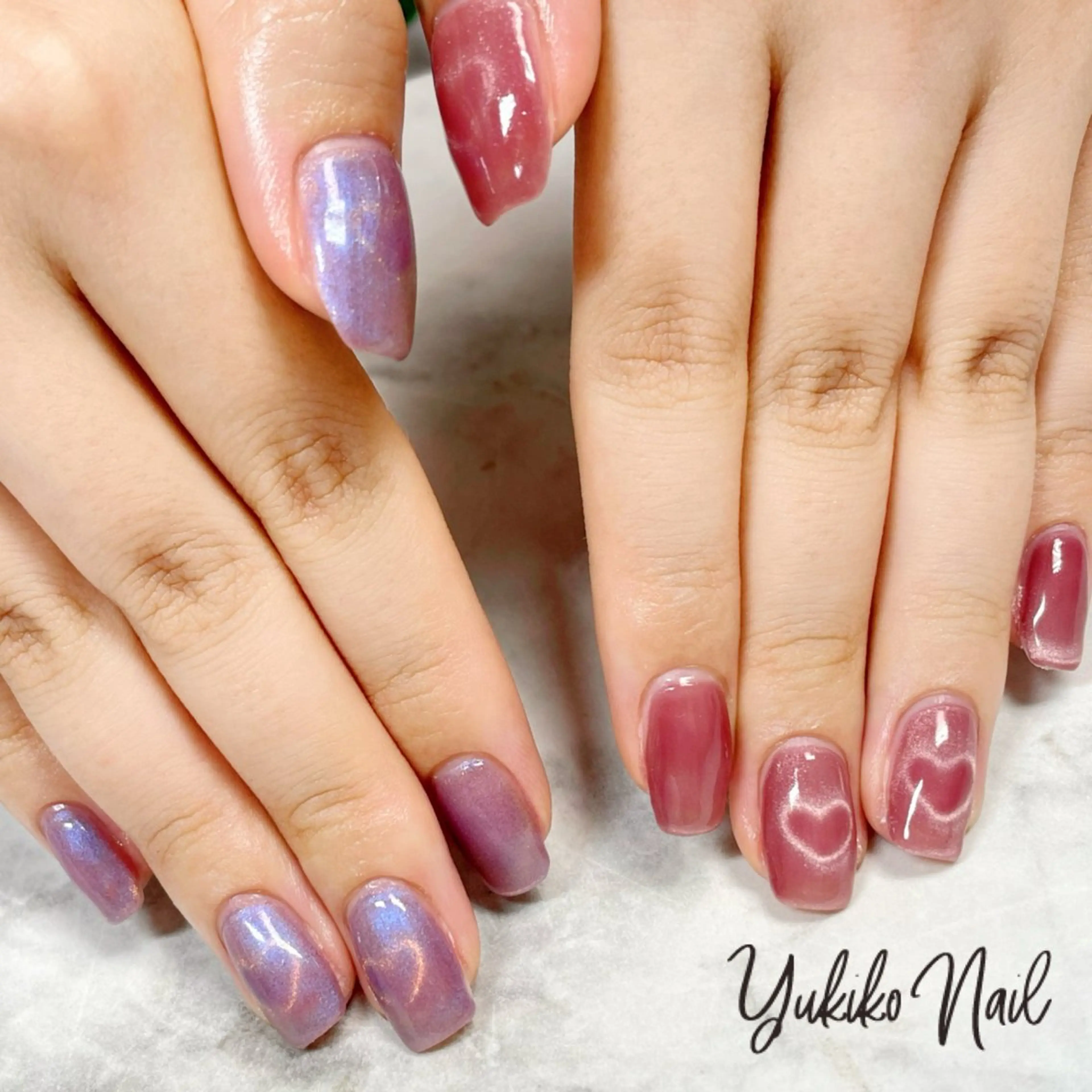 ネイル ハート マグネットネイル ユキコ ネイルのネイルデザイン