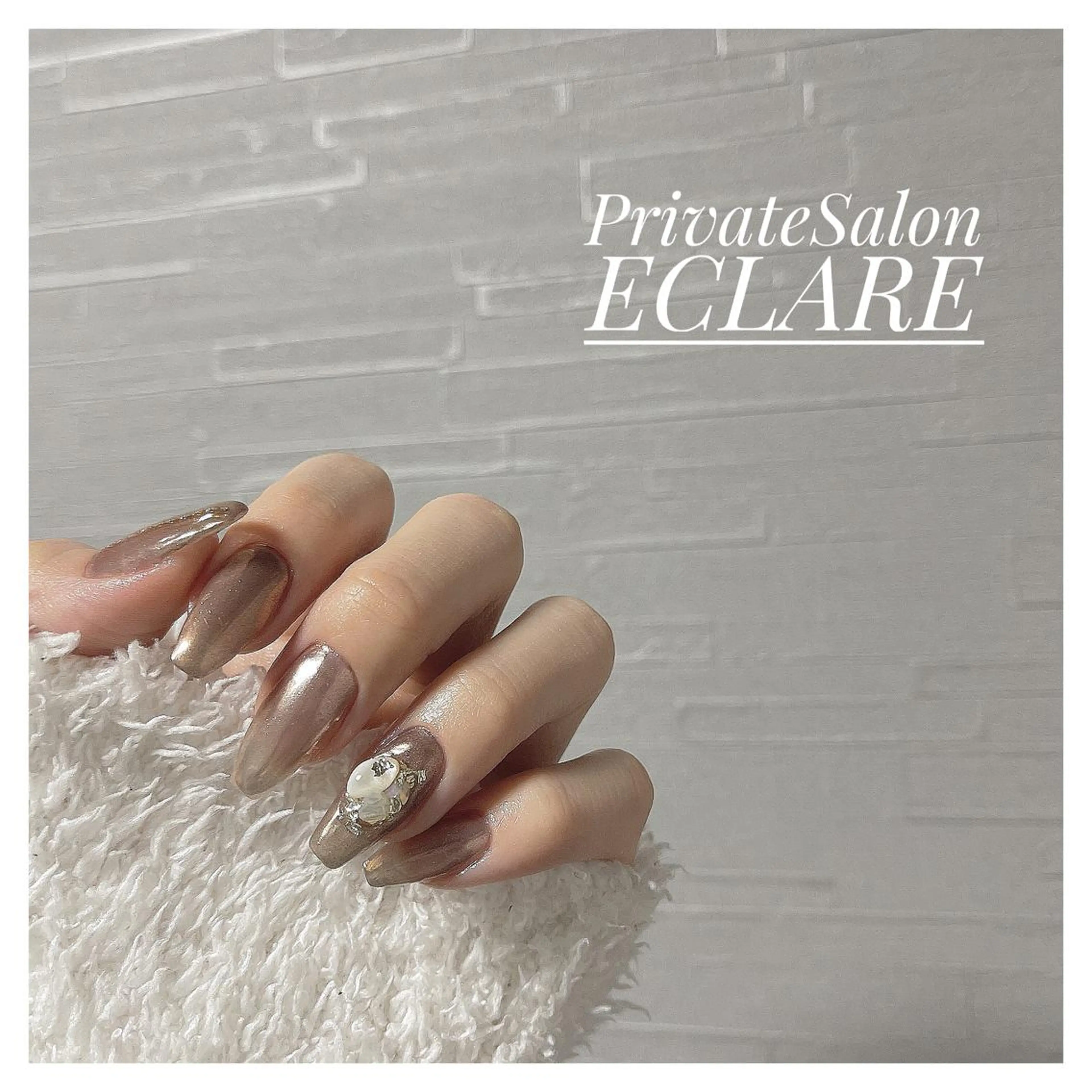 ネイル アートネイル ブラウン フットネイル フレンチネイル ジェルネイル Nail Salon ECLAREのネイルデザイン