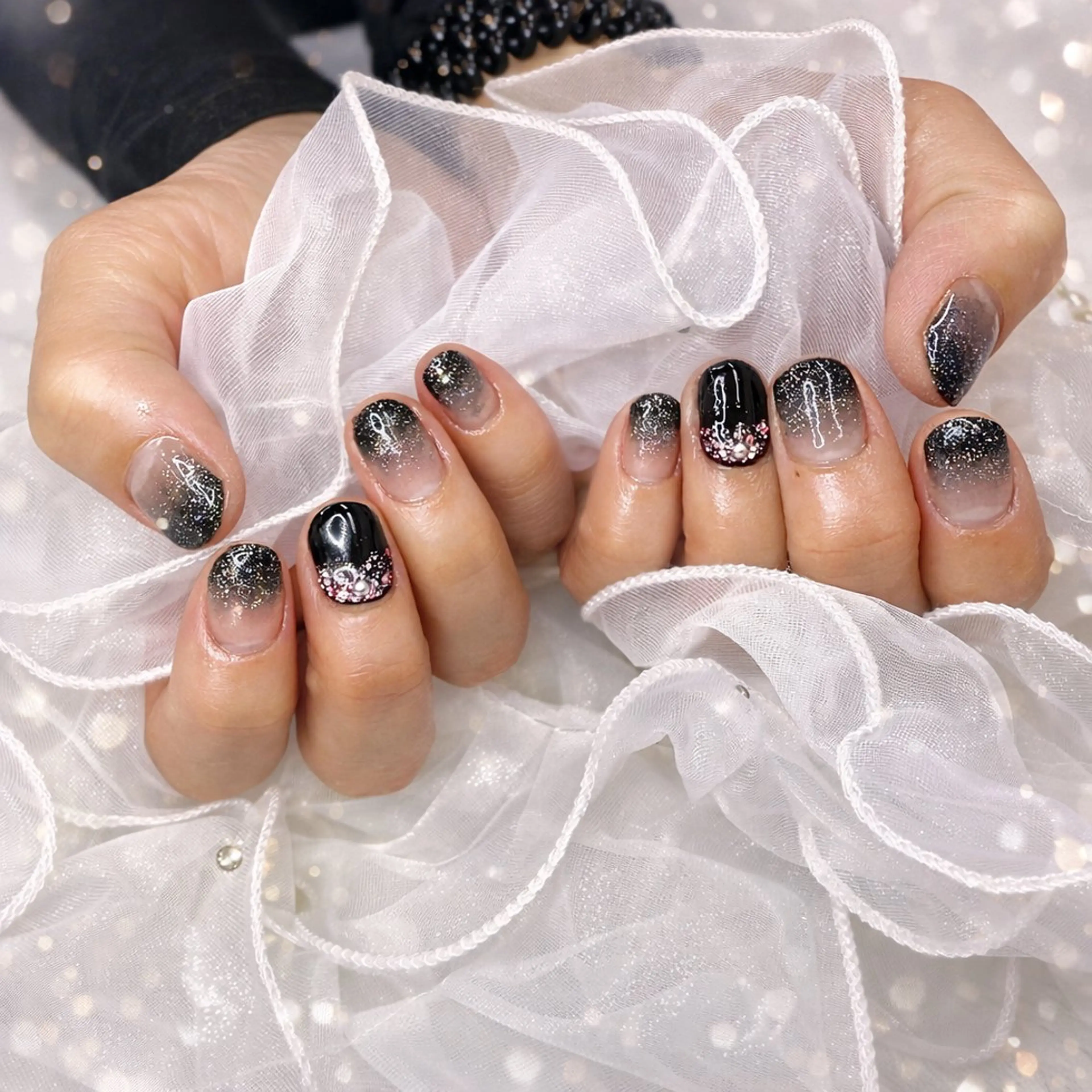 ネイル アートネイル グラデーション ラメ(グリッター) ラメグラデーション ピンク ハウオリ Nakamuraのネイルデザイン