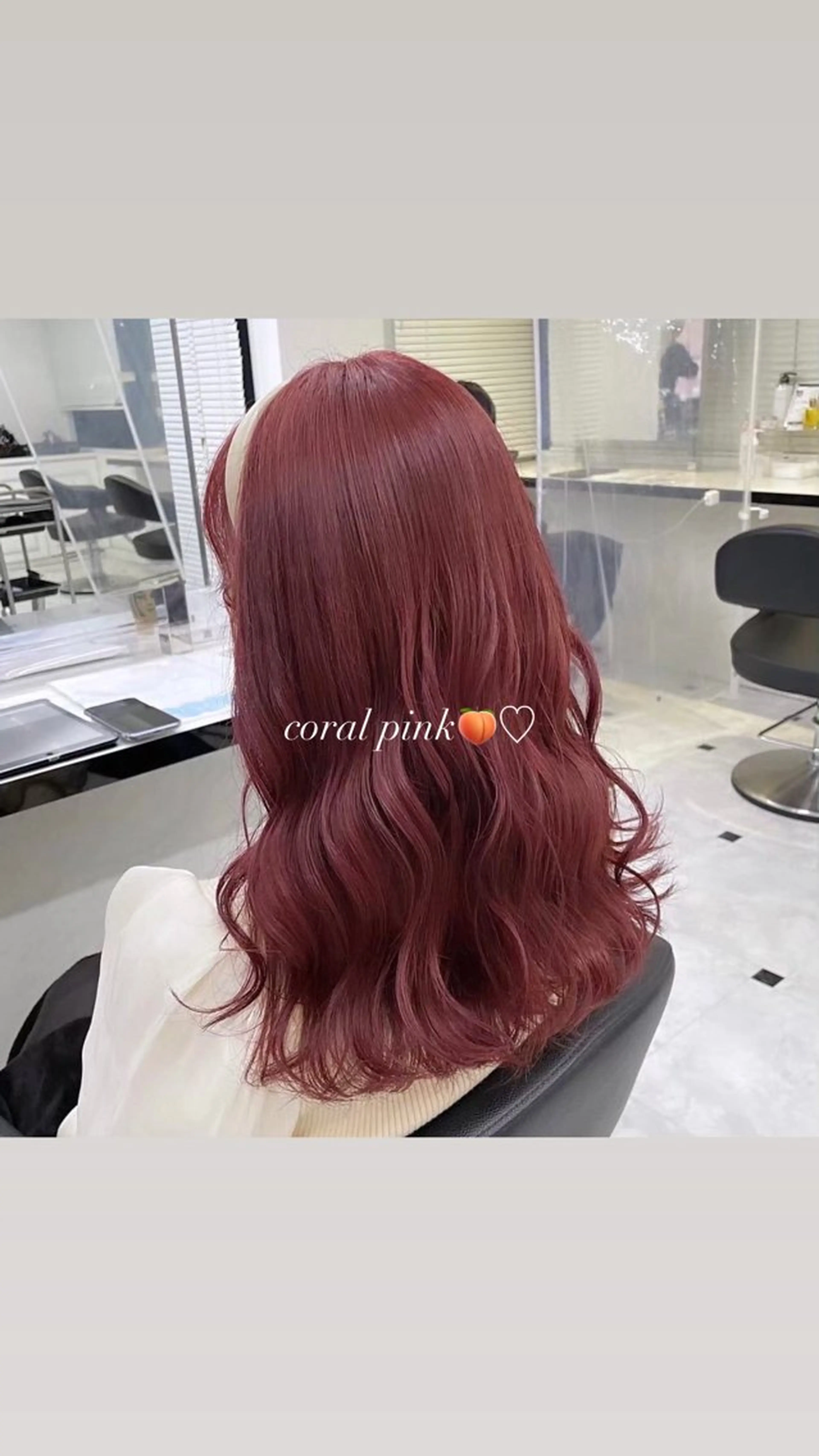 セミロング ヘアカラー MOE 福岡韓国ヘア✧︎のヘアスタイル