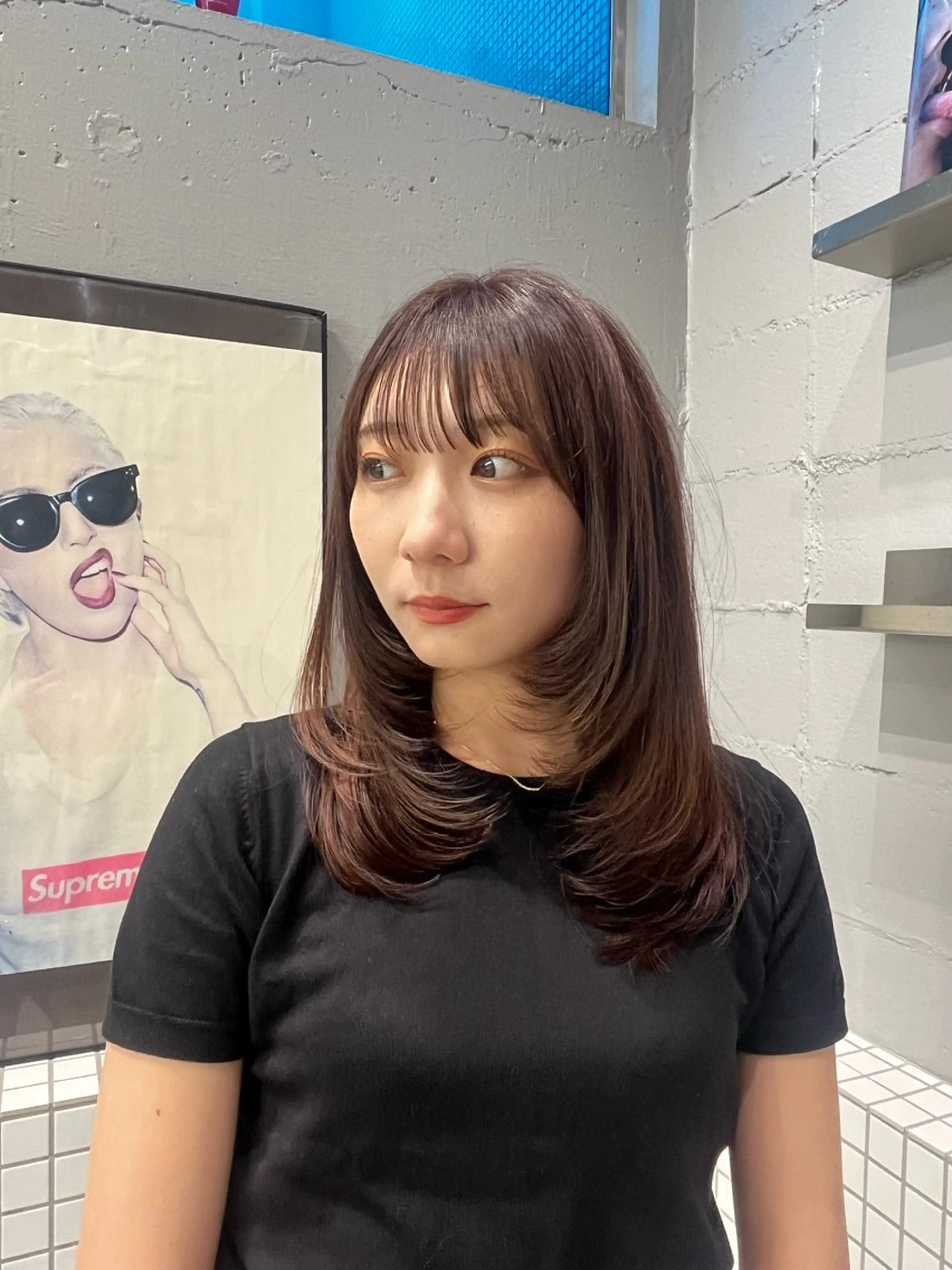 セミロング カット ヘアカラー トリートメント 🦋女子ウケメンズ パーマYUI🦋のヘアスタイル