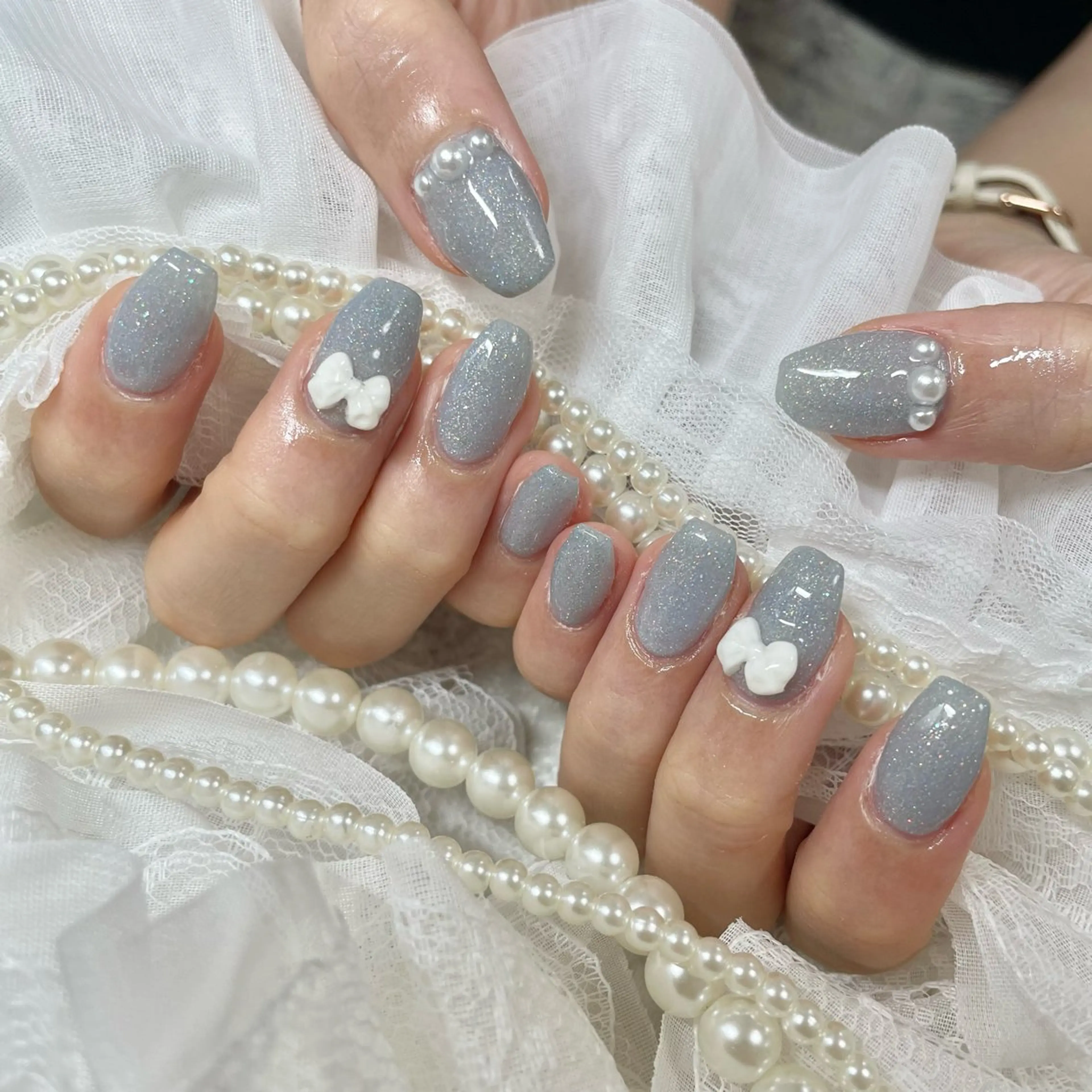 ネイル ブルー シンプルネイル ハンドネイル フットネイル 🎀AYAKO 🎀中韓ネイルのネイルデザイン