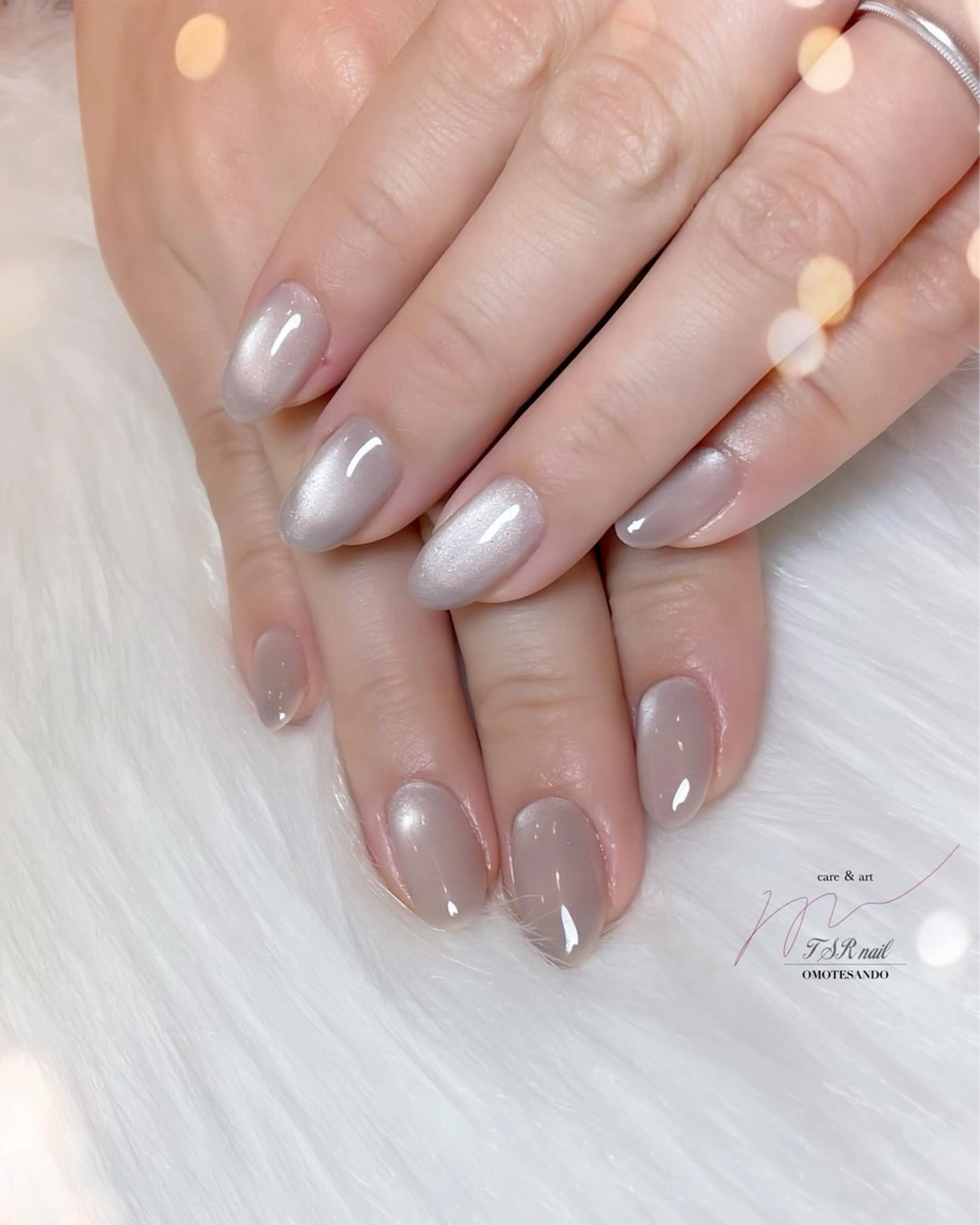 ネイル マグネットネイル マグネットワンカラー ワンカラーネイル ハンドネイル ハンドケア 爪咲 りり花のネイルデザイン