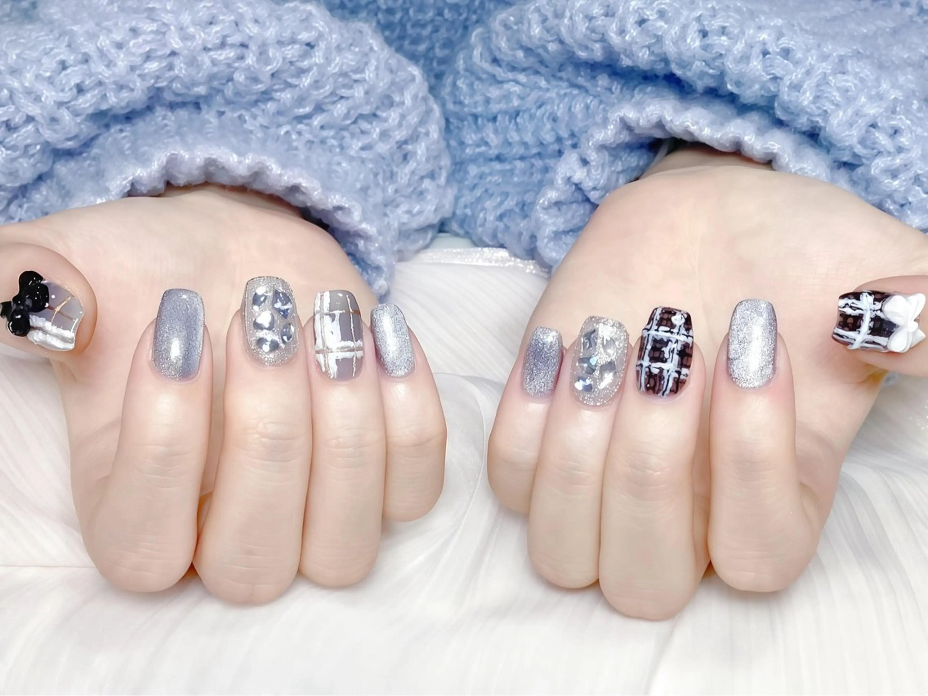 ネイル 長さ出し フレンチネイル グラデーション マグネットネイル マグネットフレンチ ハンドネイル ハンドケア ⭐️Syu Rei⭐️のネイルデザイン