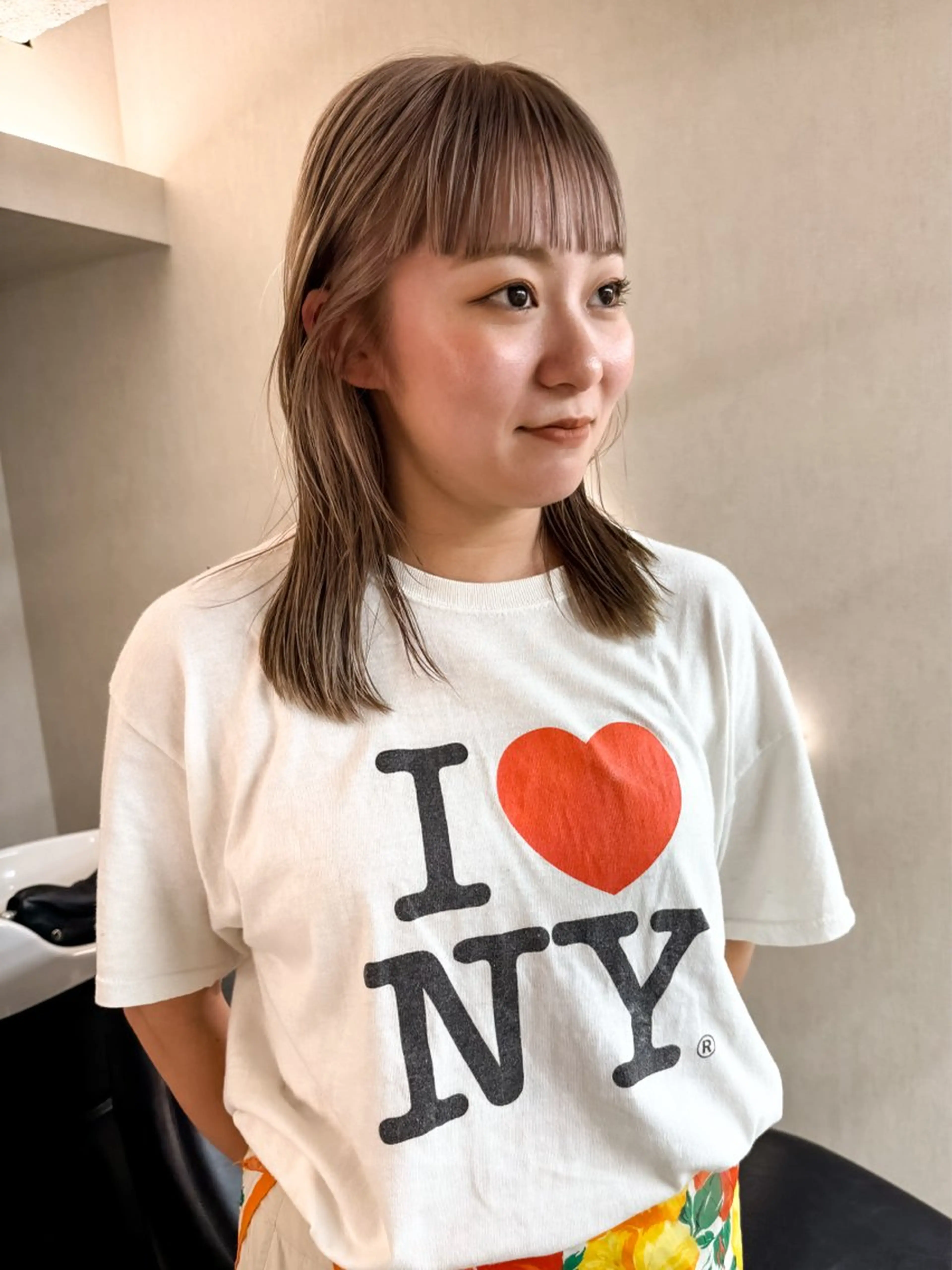 ミディアム kiji NAHO/ パーマ／久屋大通のヘアスタイル