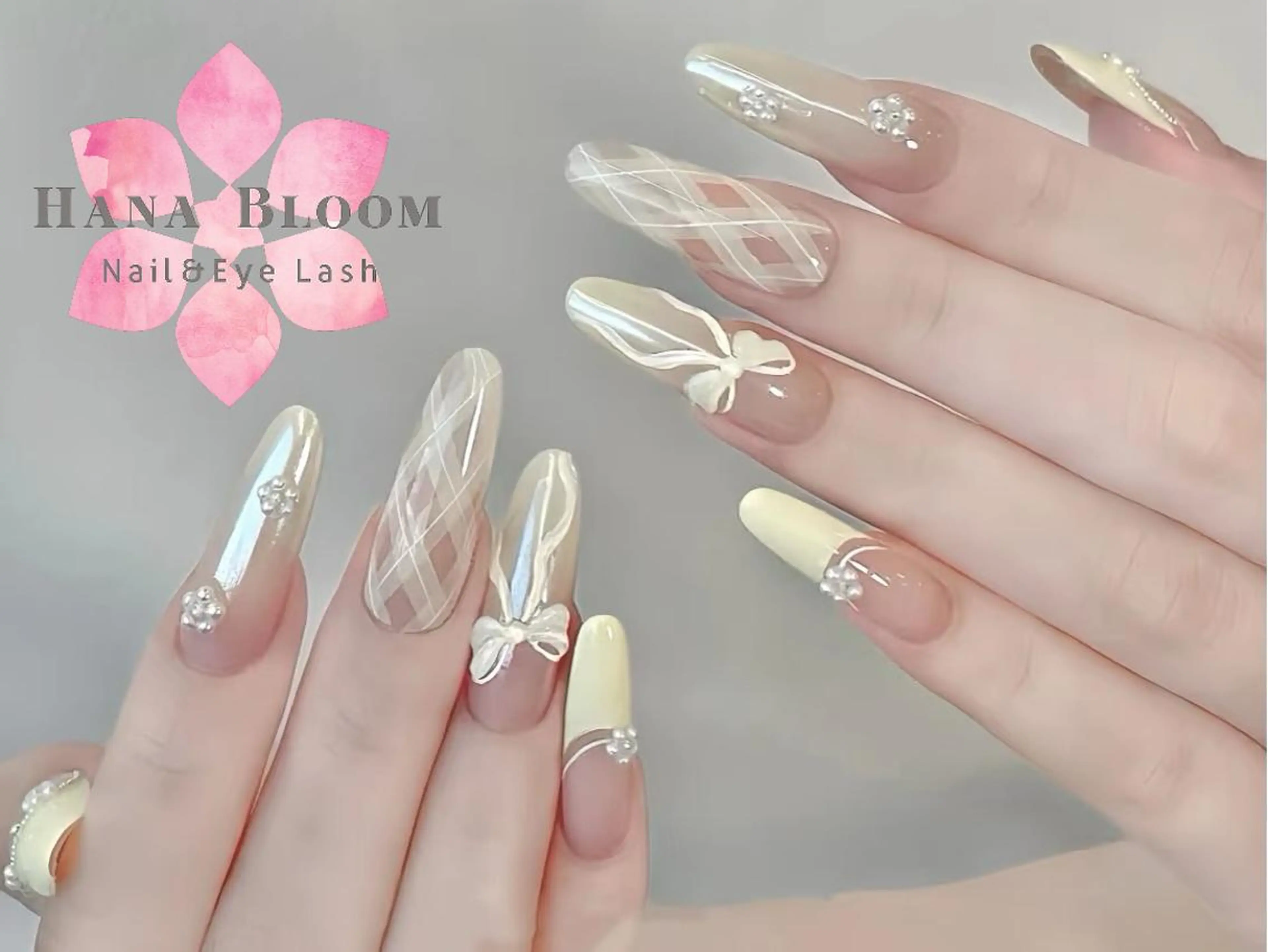 ネイル 長さ出し フレンチネイル ジェルネイル マグネットネイル ミラーネイル ハンドネイル ハンドケア Hana Bloom Nail Salonのネイルデザイン