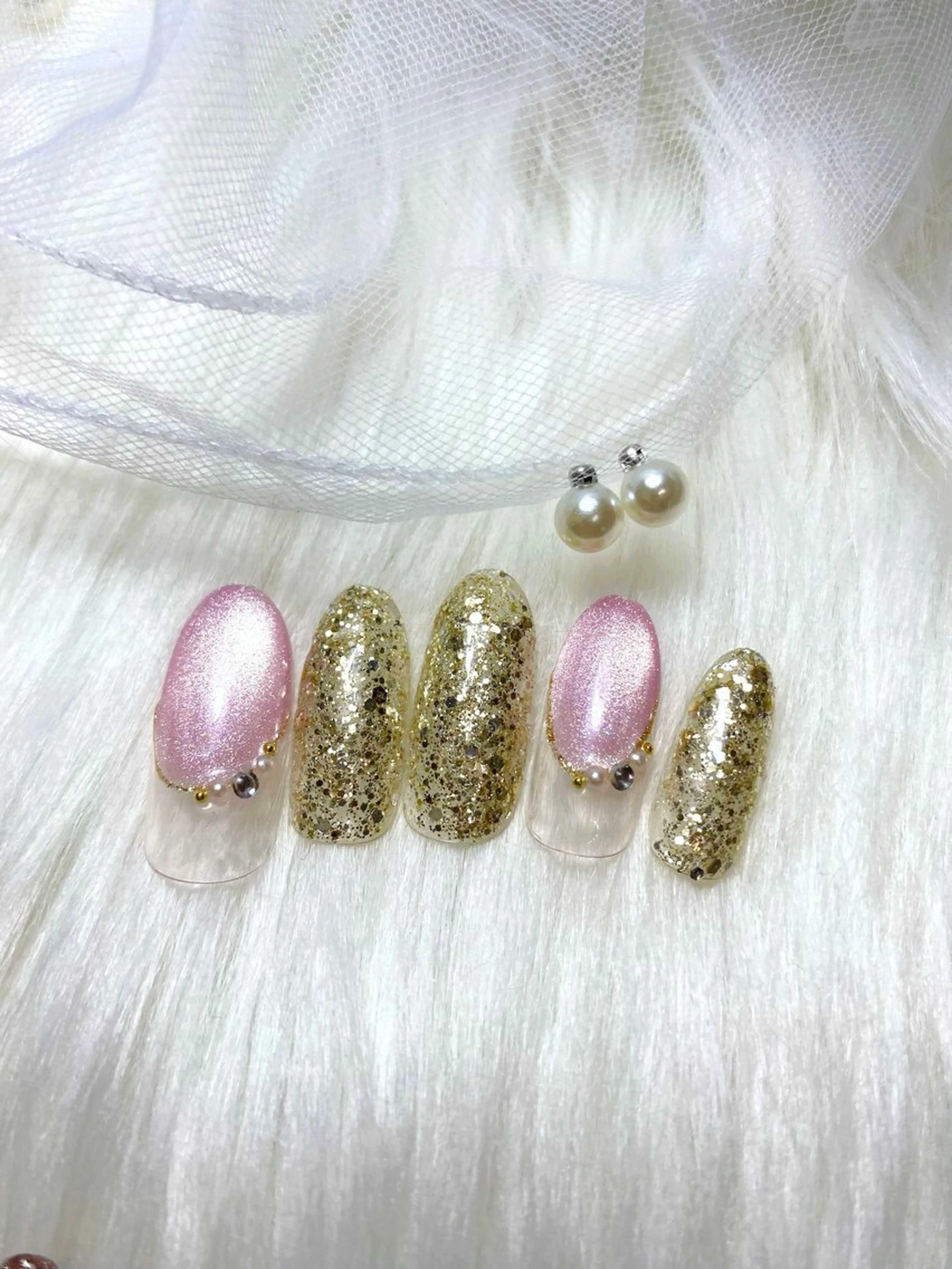 ネイル ラメ(グリッター) マグネットネイル LizNail MARINAのネイルデザイン