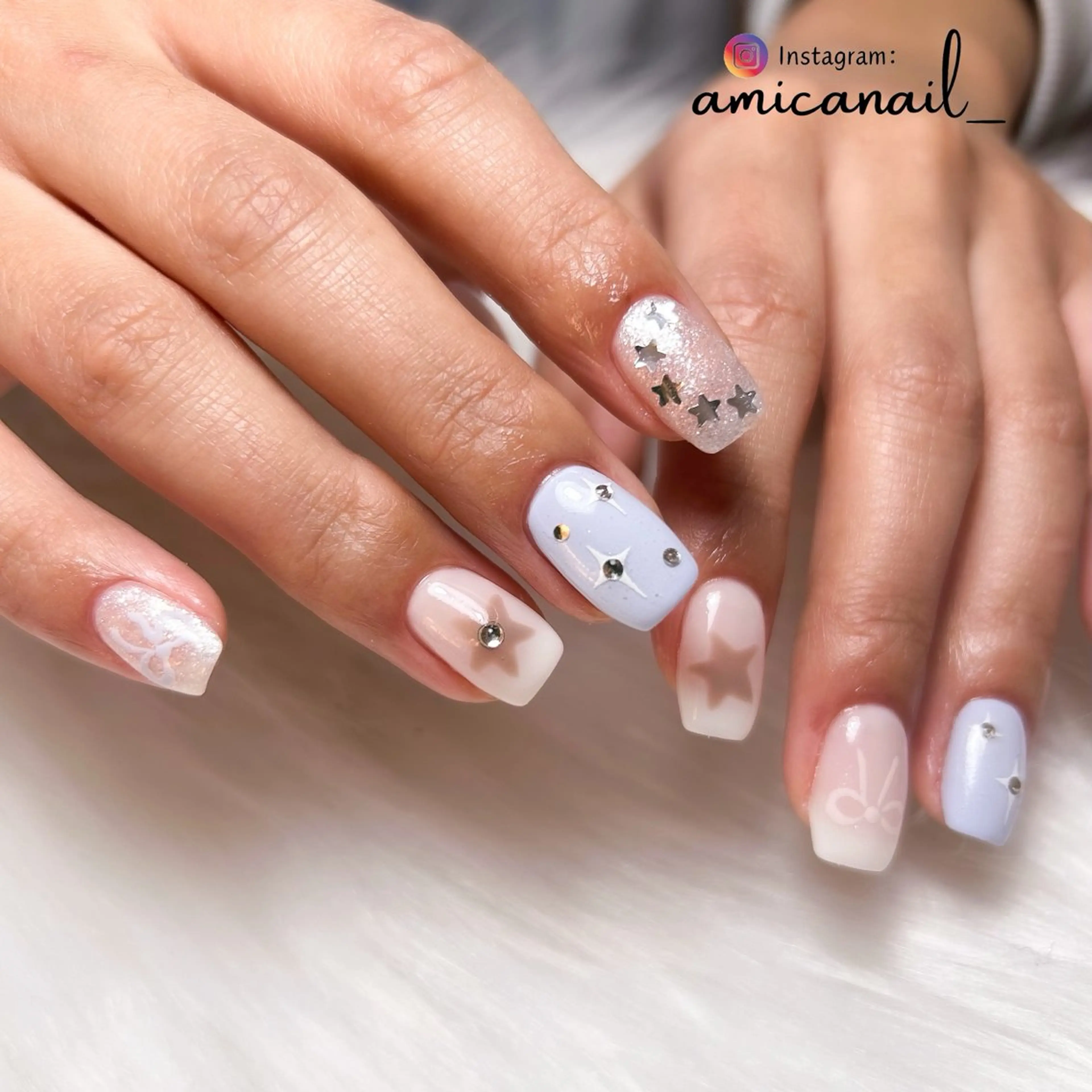 ネイル リボン ハンドネイル _amica nail_のネイルデザイン