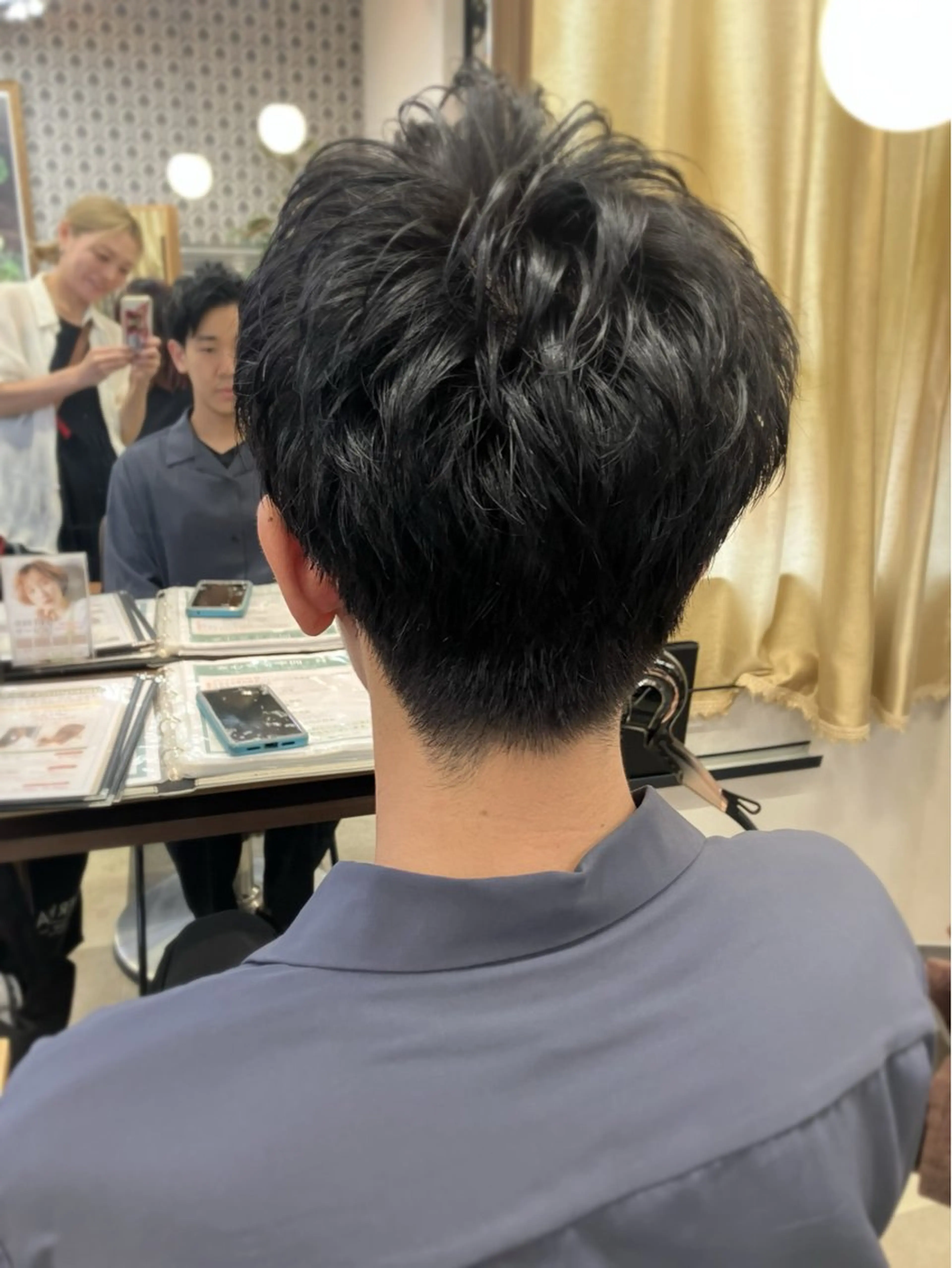 メンズ メンズパーマ メンズショート 阿部 雲母のヘアスタイル