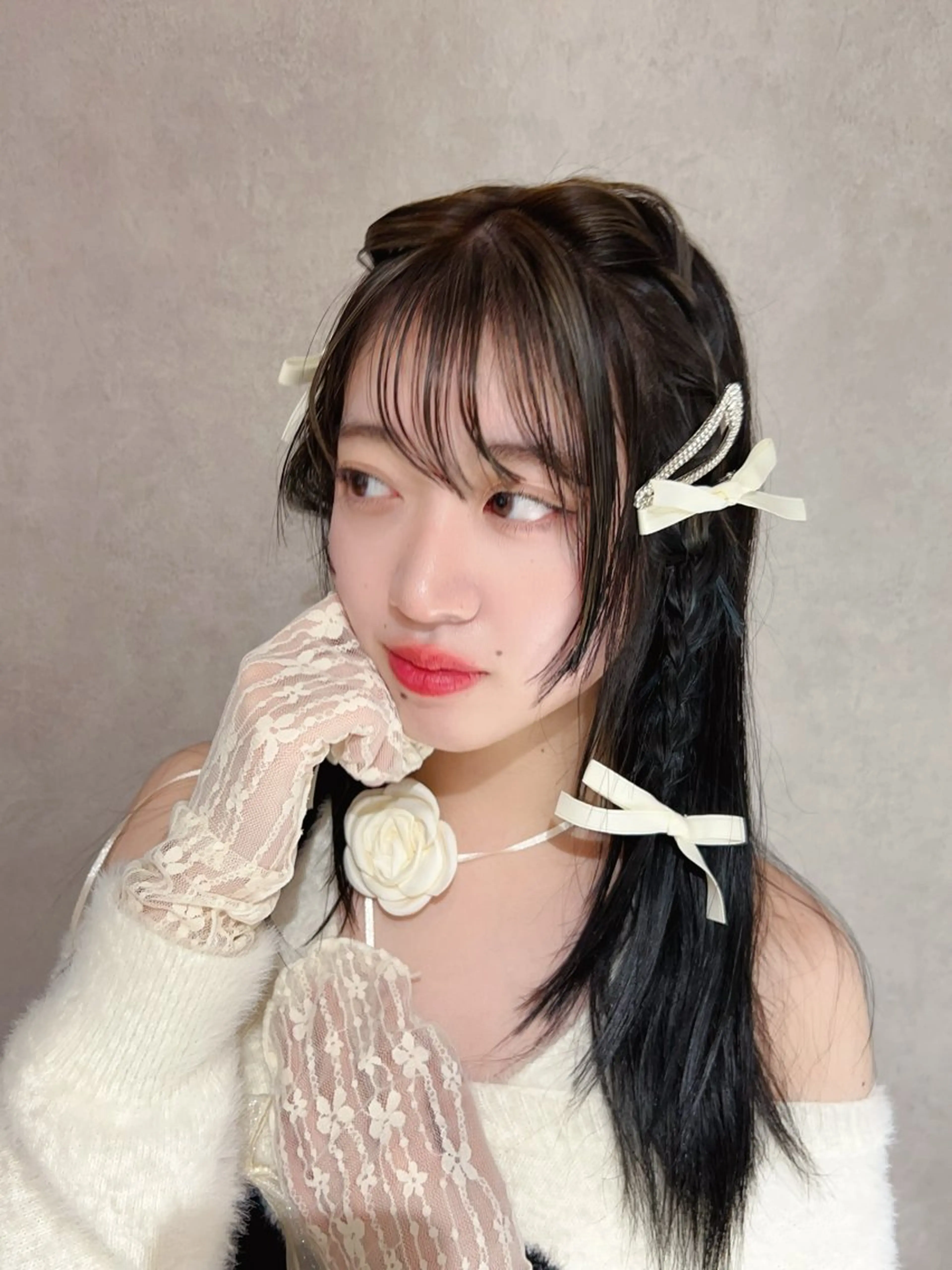 ロング カラー ヘアアレンジ 顔まわりレイヤー 顔周りカット レイヤーカット 綾/似合わせcut うめだの隠れ家サロンのヘアスタイル