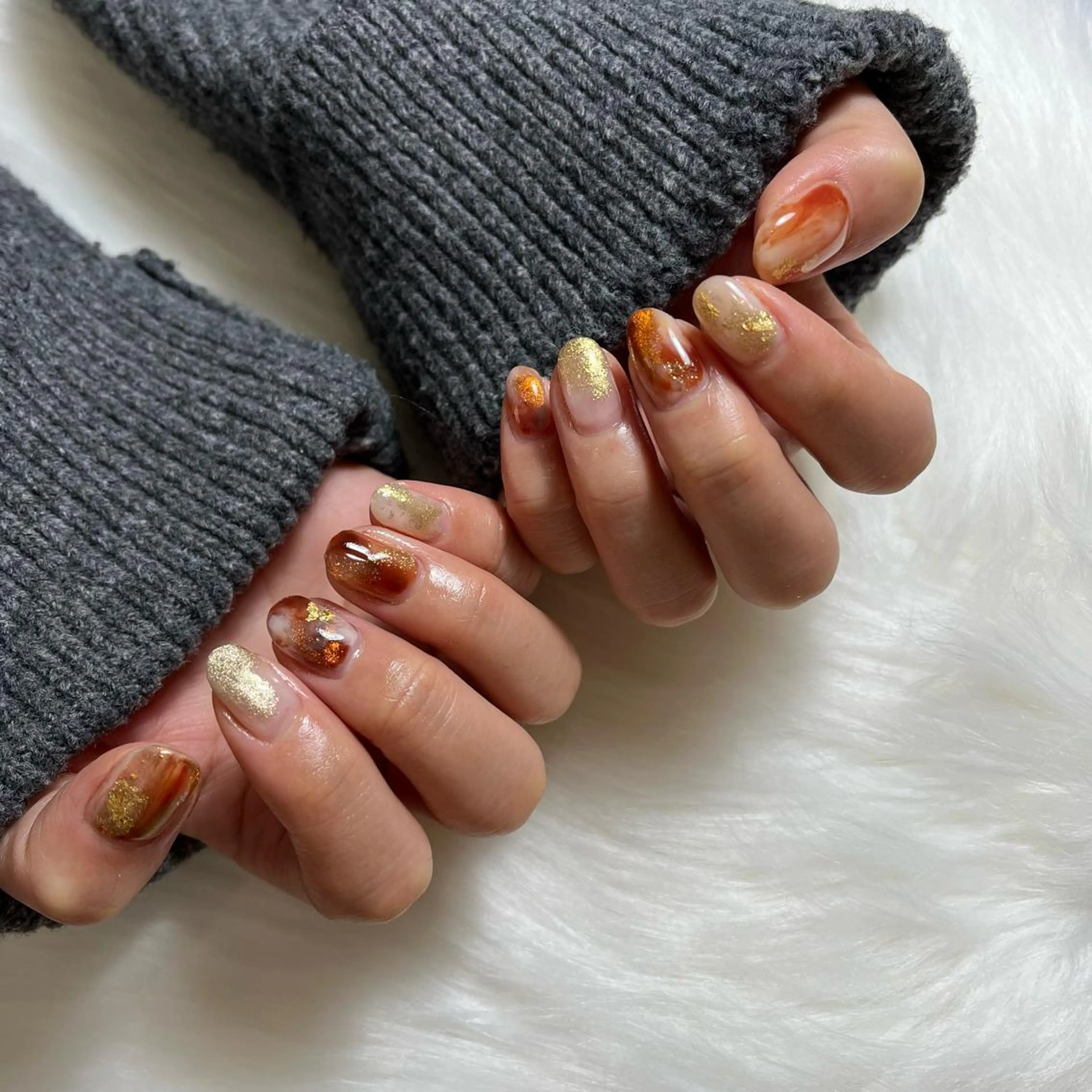 ネイル アートネイル ジェルネイル ニュアンスネイル 冬ネイル #Amin nail salonのネイルデザイン