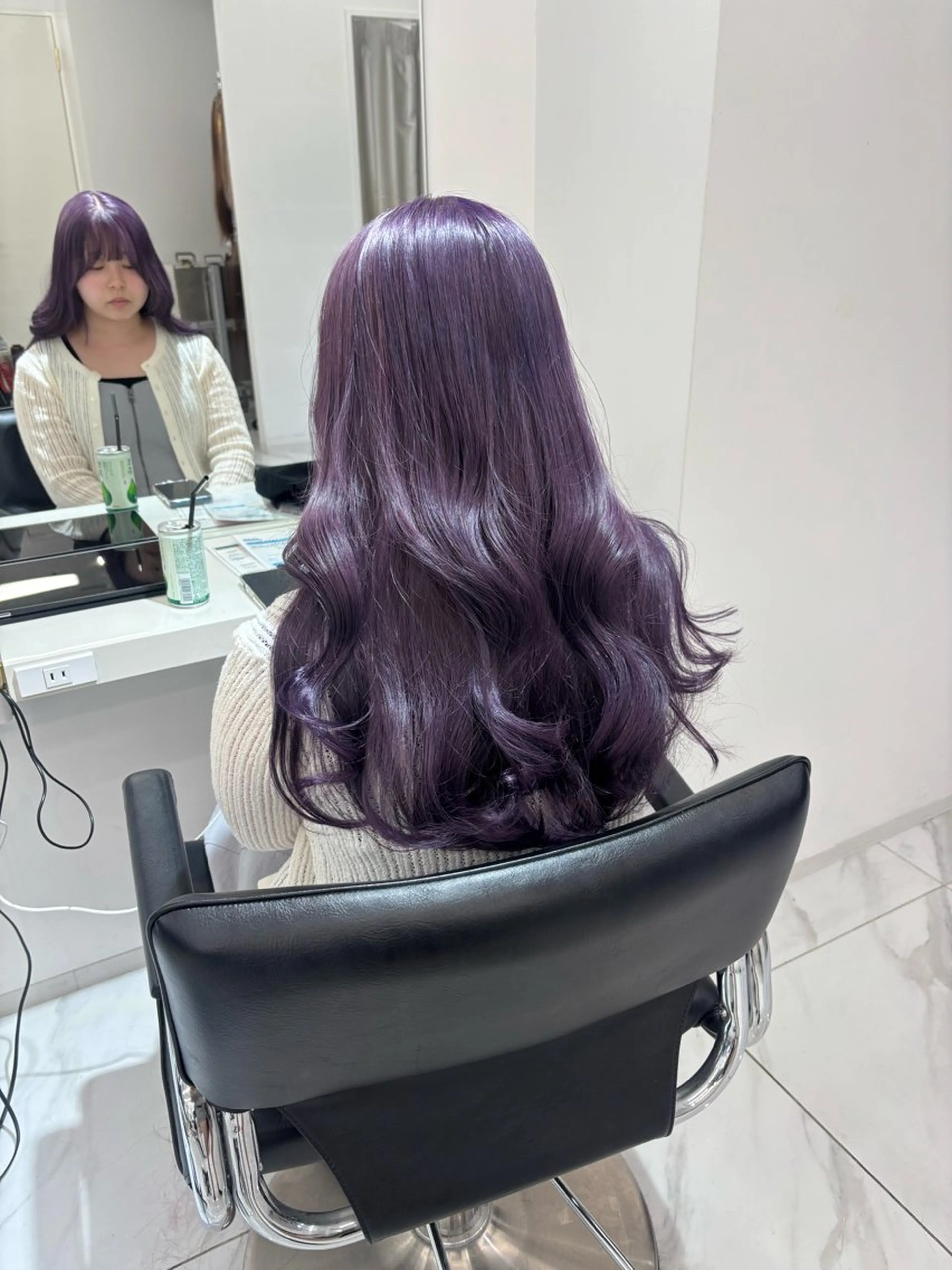 ロング カラー ラベンダーカラー ヘアカラー 🩶大人韓国ヘア 渋谷/Satsukiのヘアスタイル