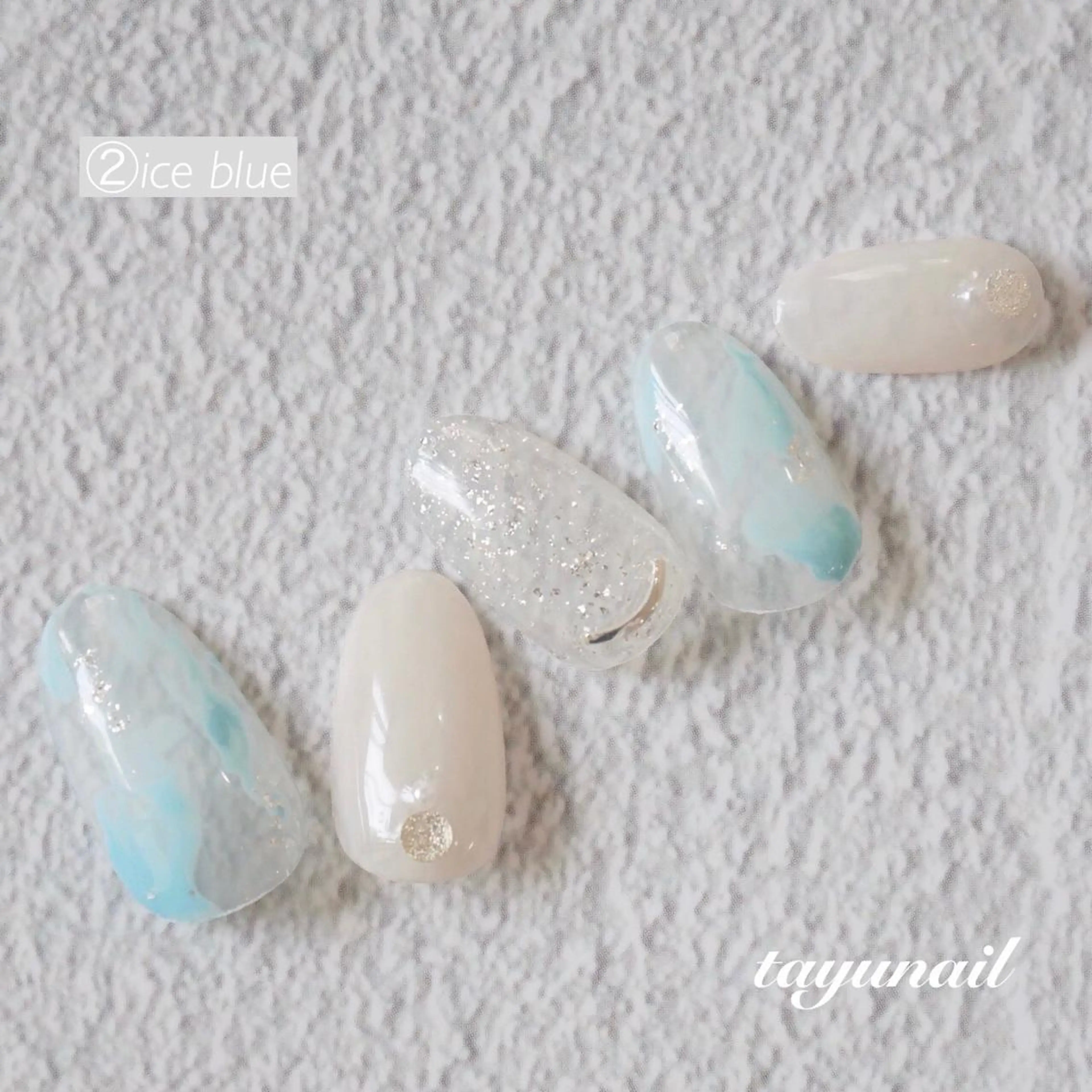 ネイル アートネイル ブルー フットネイル ジェルネイル パラジェル ネイルサロン 【たゆnail】のネイルデザイン