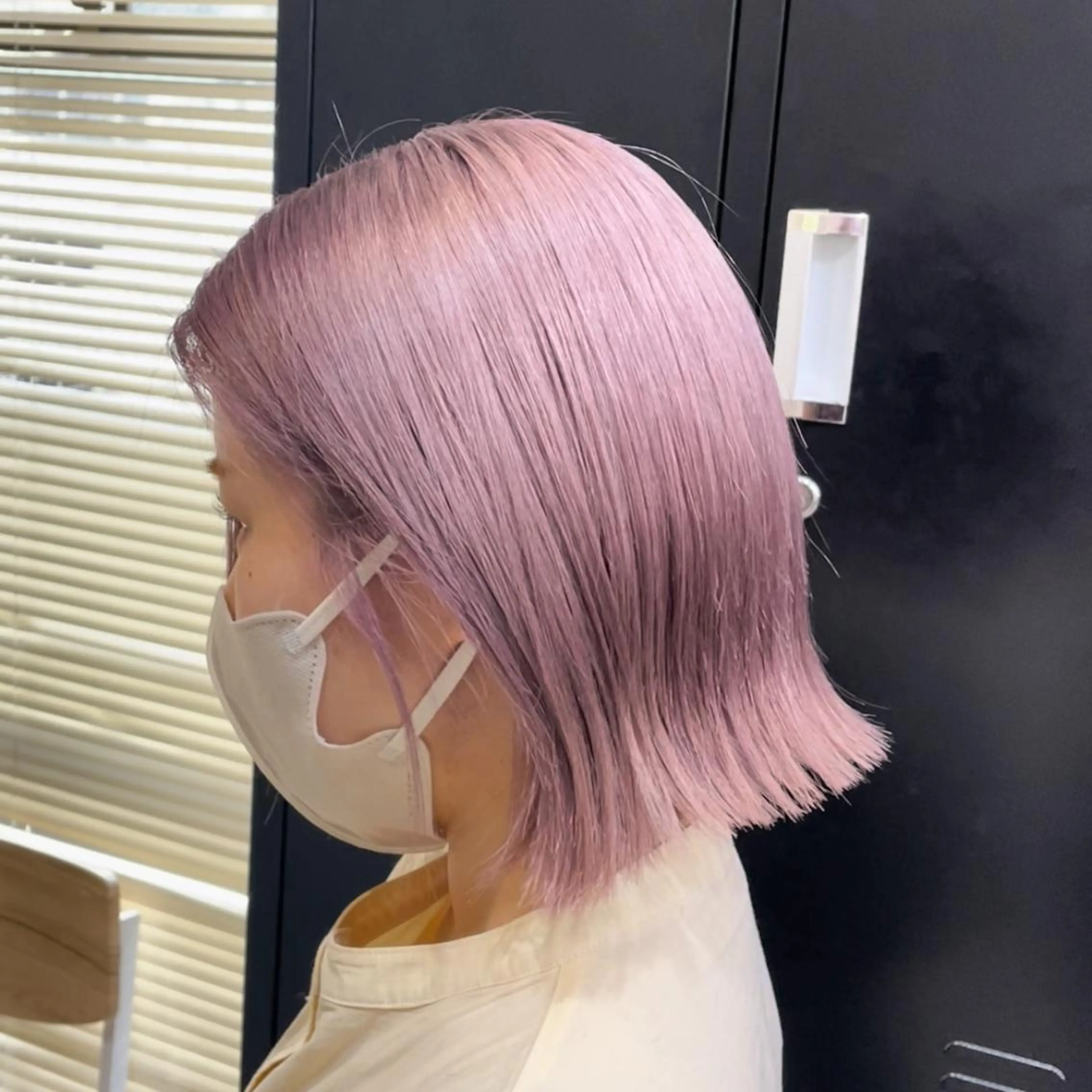 ショート カラー パーマ ヘアアレンジ キッズ ピンクカラー ボブ ショートヘア 外ハネヘア 大人スタイル 太田のヘアスタイル