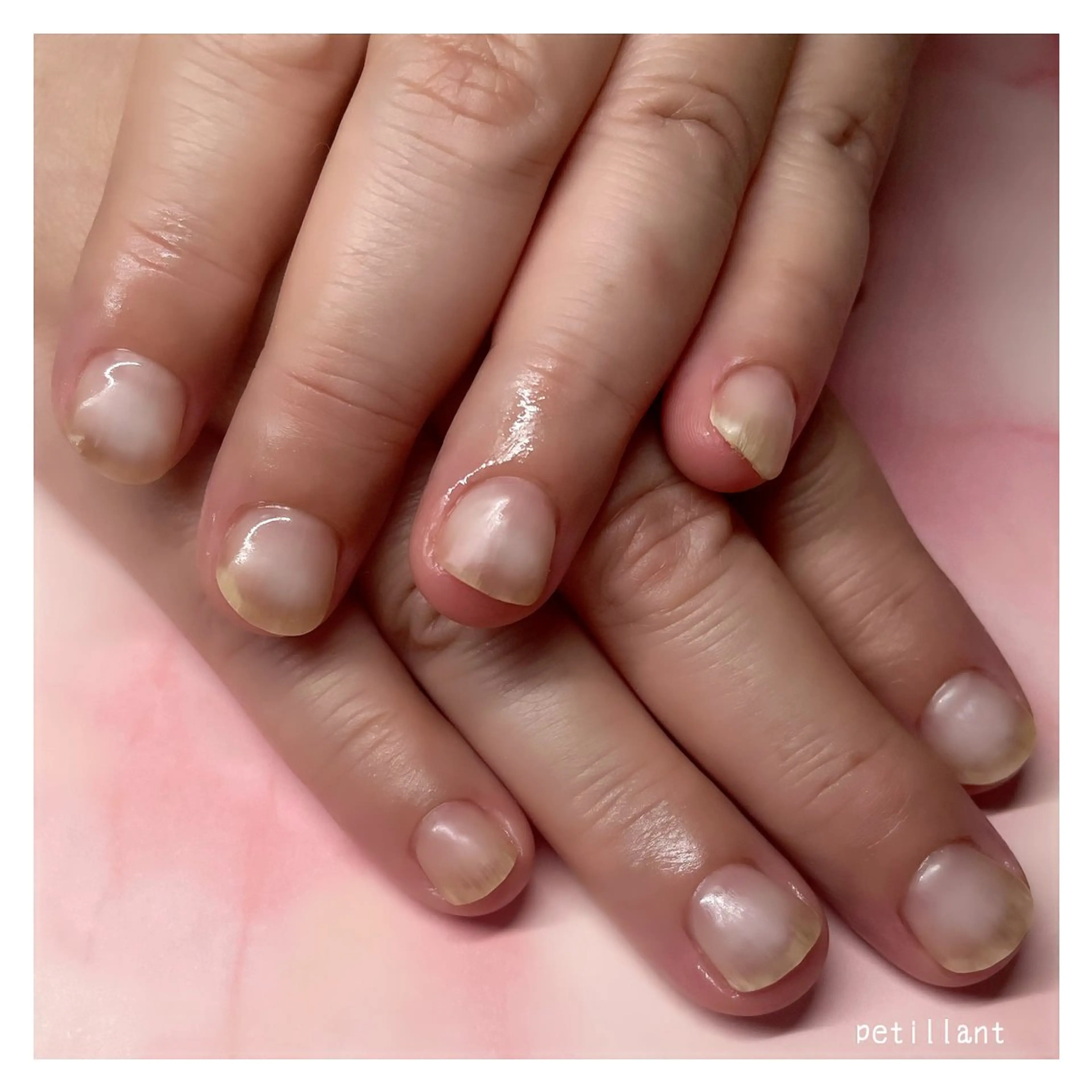 ネイル クリアネイル マットネイル ピンク nail salon petillantのネイルデザイン