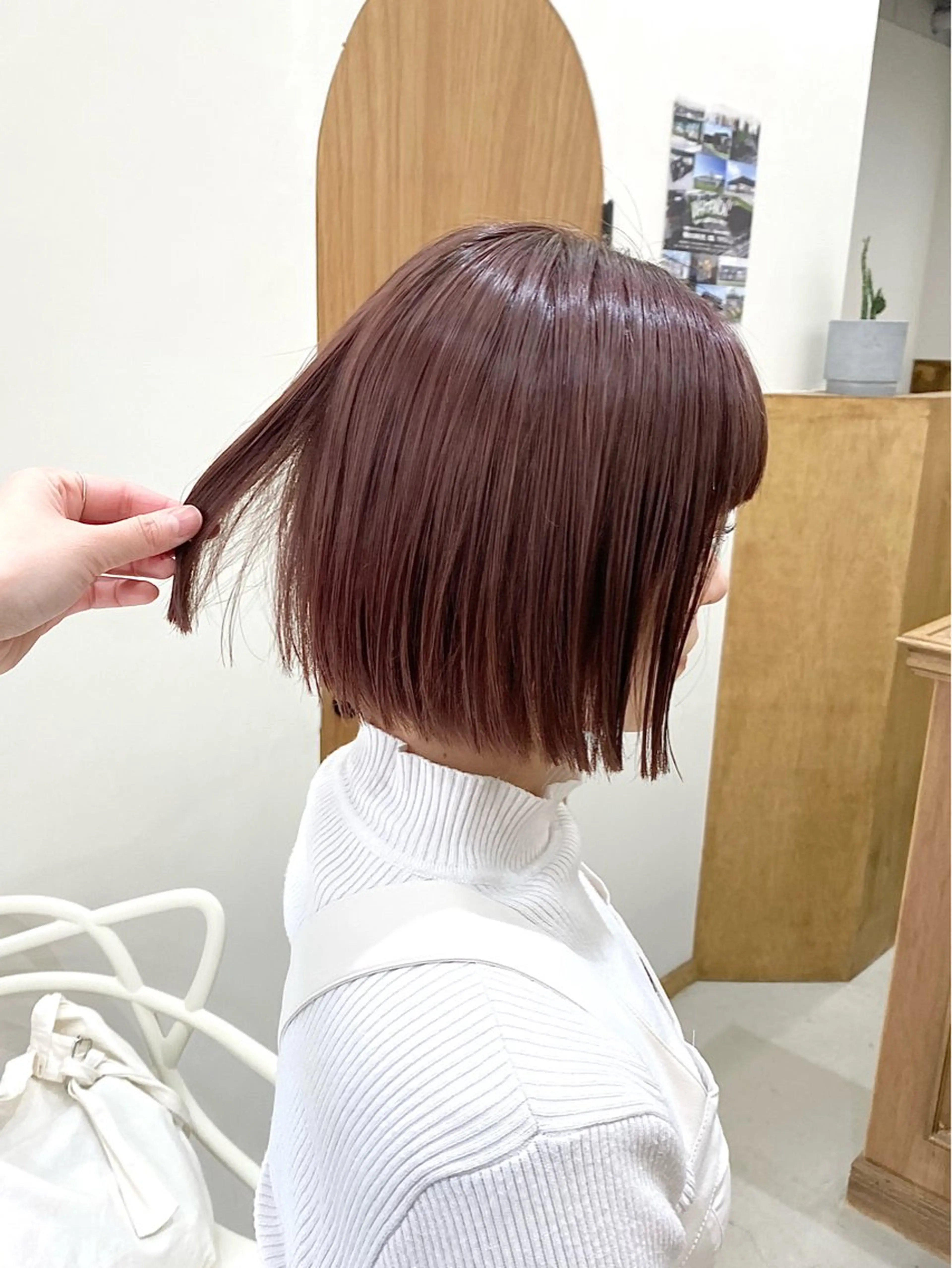 ミディアム カラー ヘアアレンジ ベージュカラー ピンクカラー ピンクベージュ カット ヘアカラー トリートメント ハル🌸柔色/ ブリーチなし/艶髪のヘアスタイル
