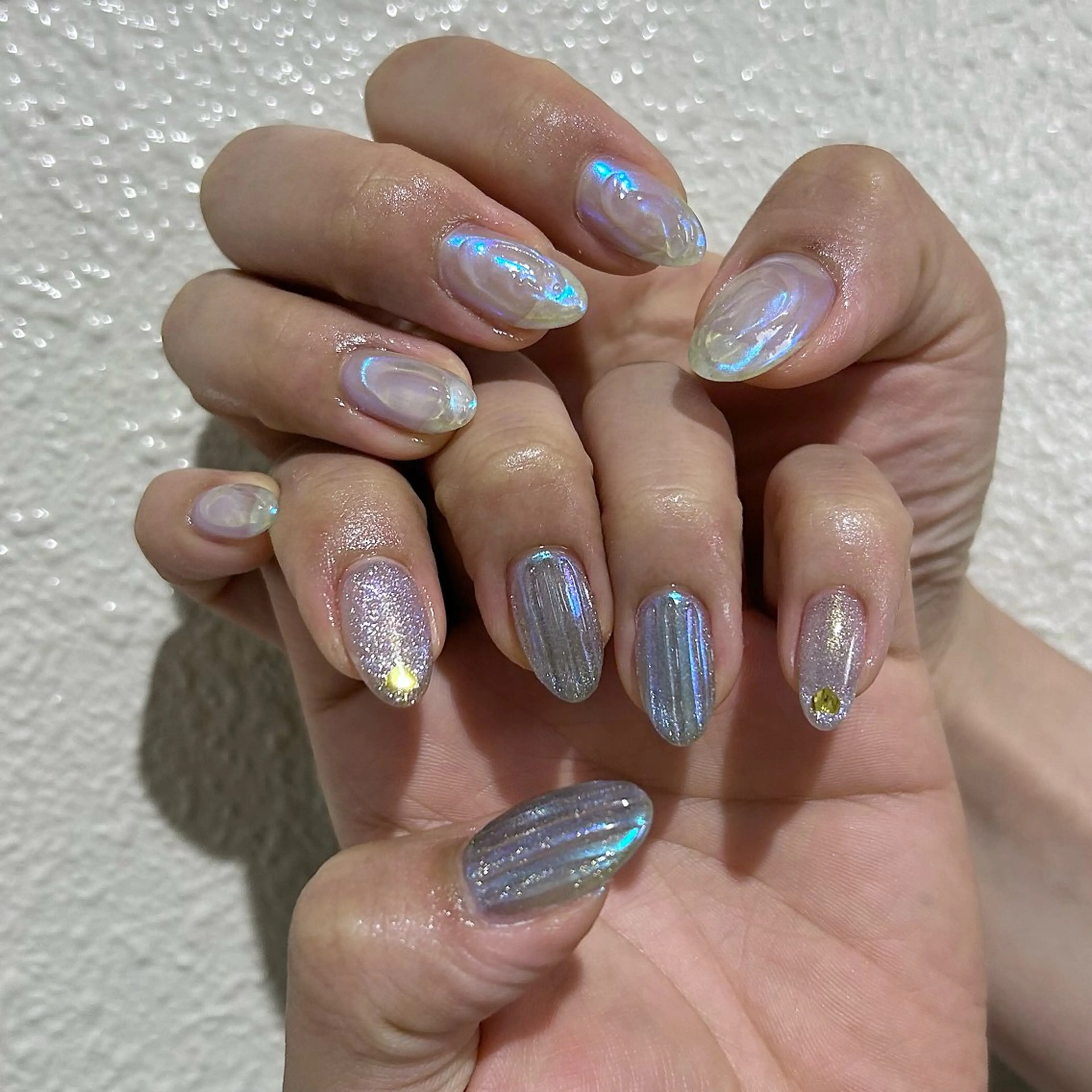 ネイル クリアネイル パラあり！フィルイン 美フォルムのネイルデザイン