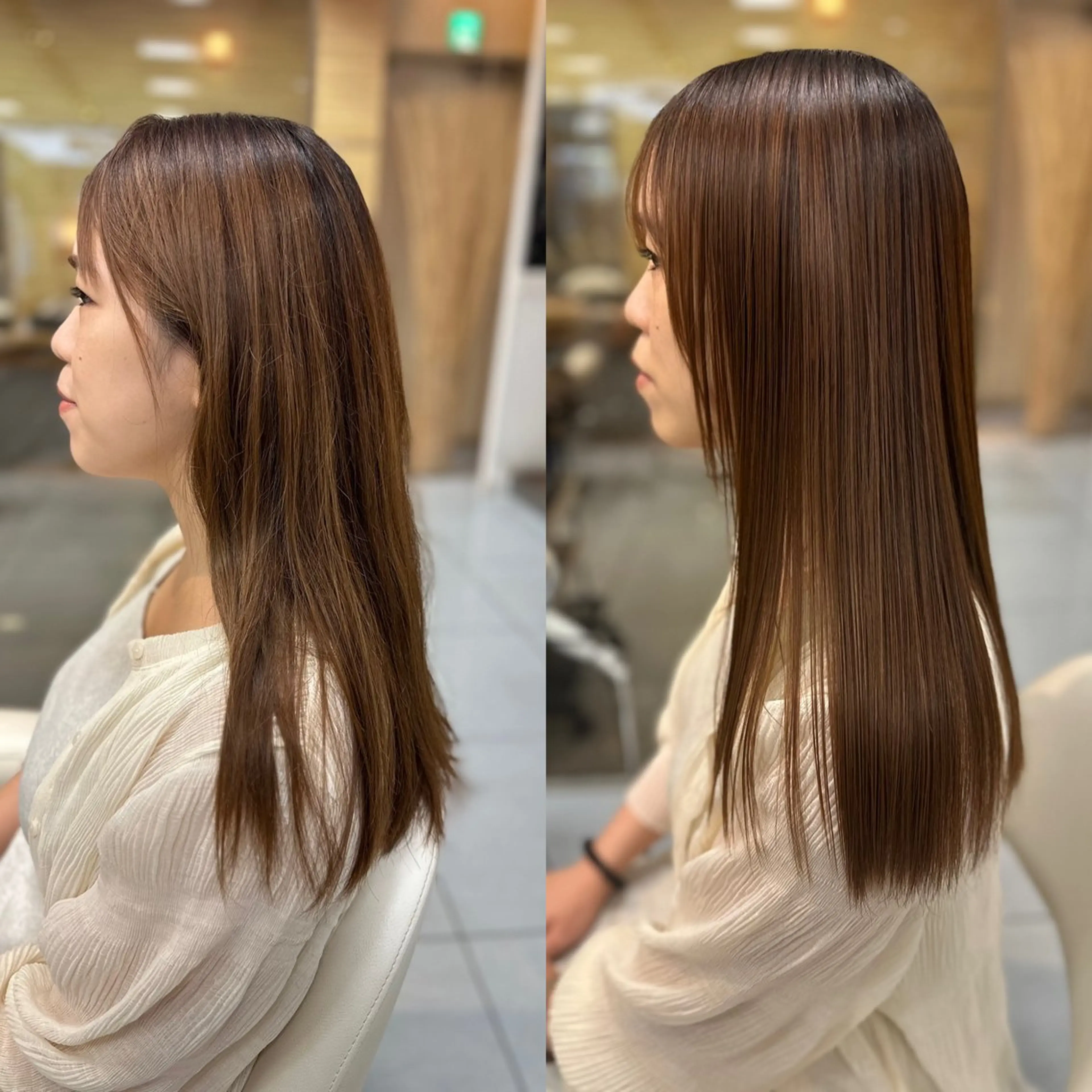 ロング パーマ 縮毛矯正 髪質改善/縮毛矯正 /レイヤー岡部のヘアスタイル