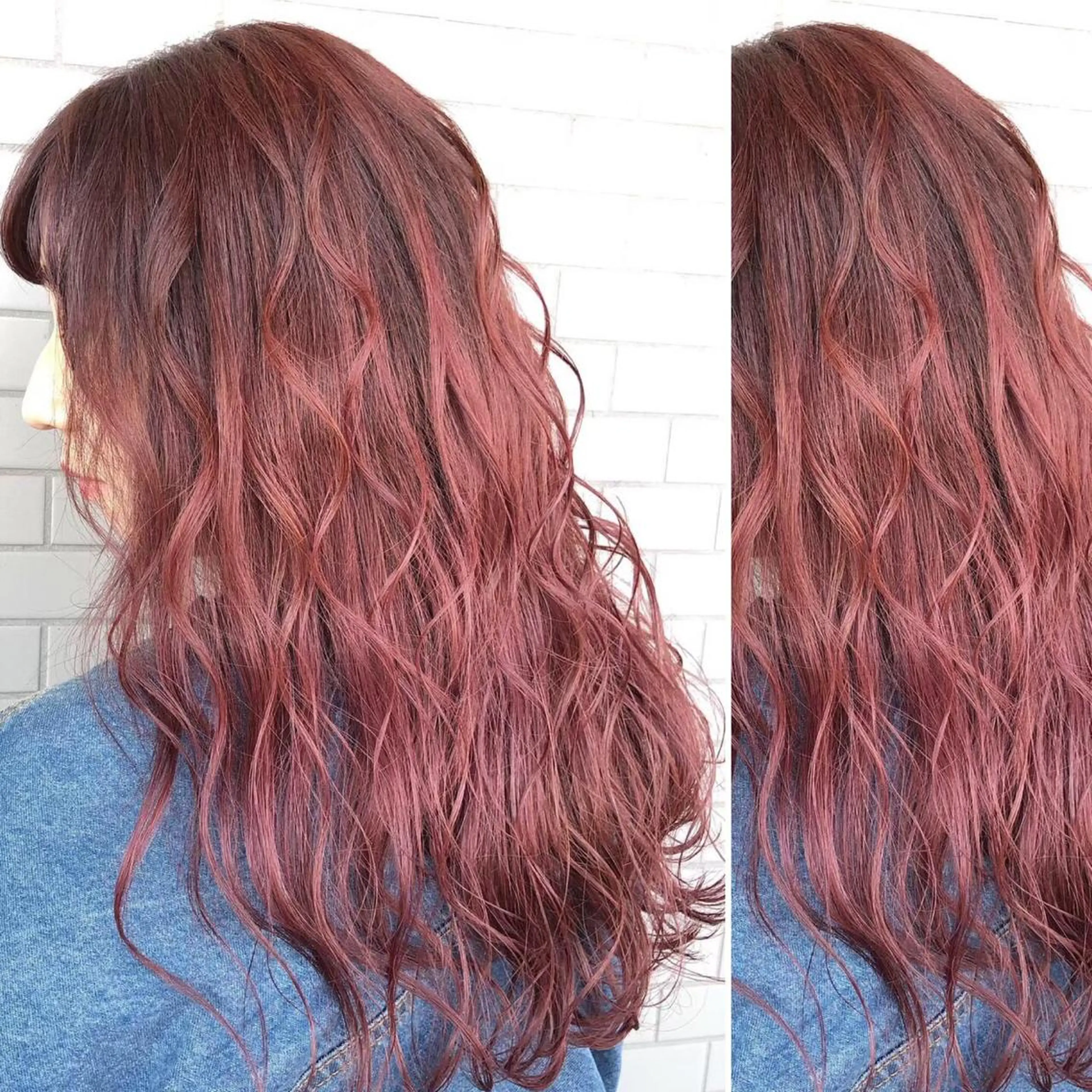 ロング カラー カット ヘアカラー JuNブリーチに 縮毛矯正するプロのヘアスタイル