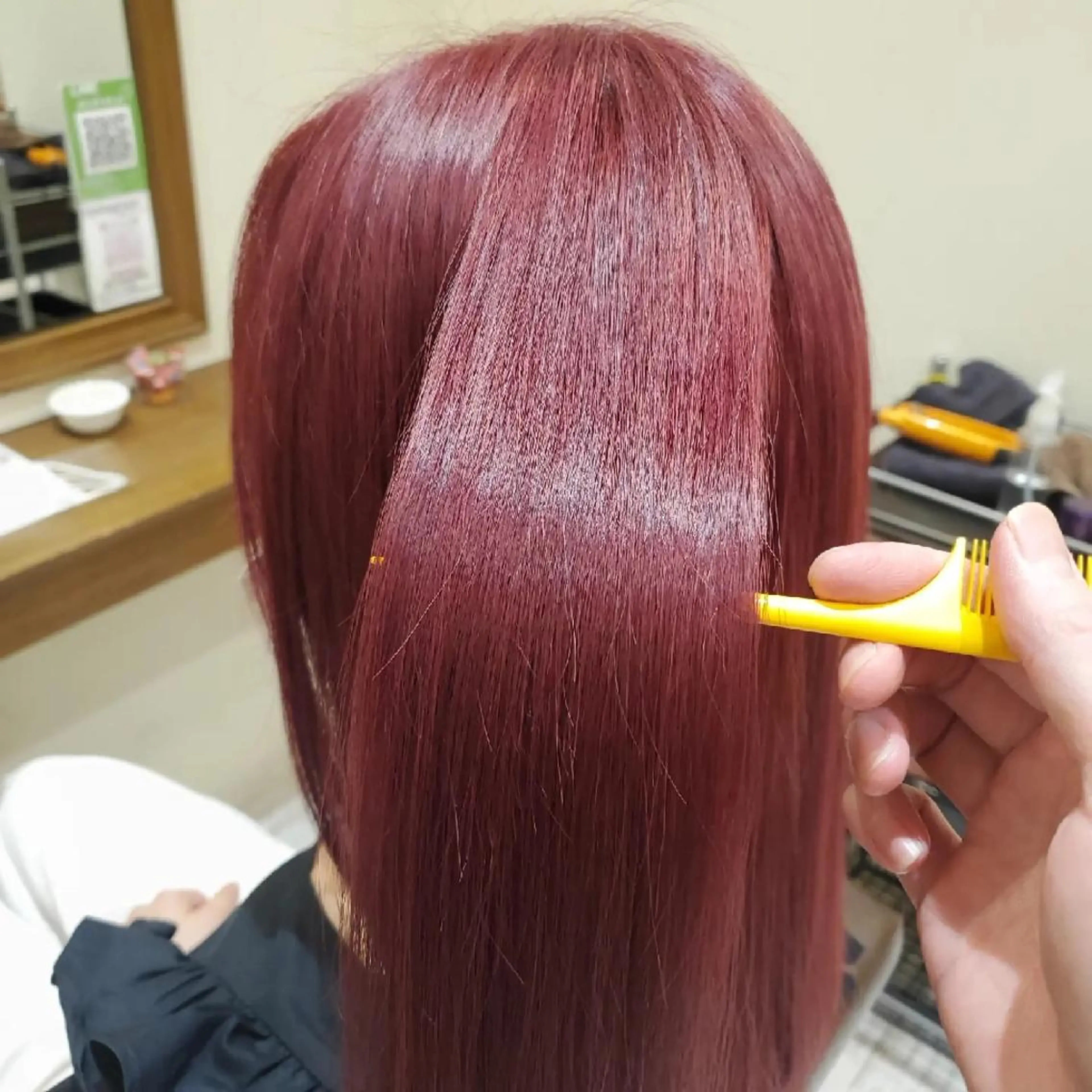 ロング カラー ブリーチ ケアブリーチ レッドカラー CREA板橋/ 高橋諒一のヘアスタイル