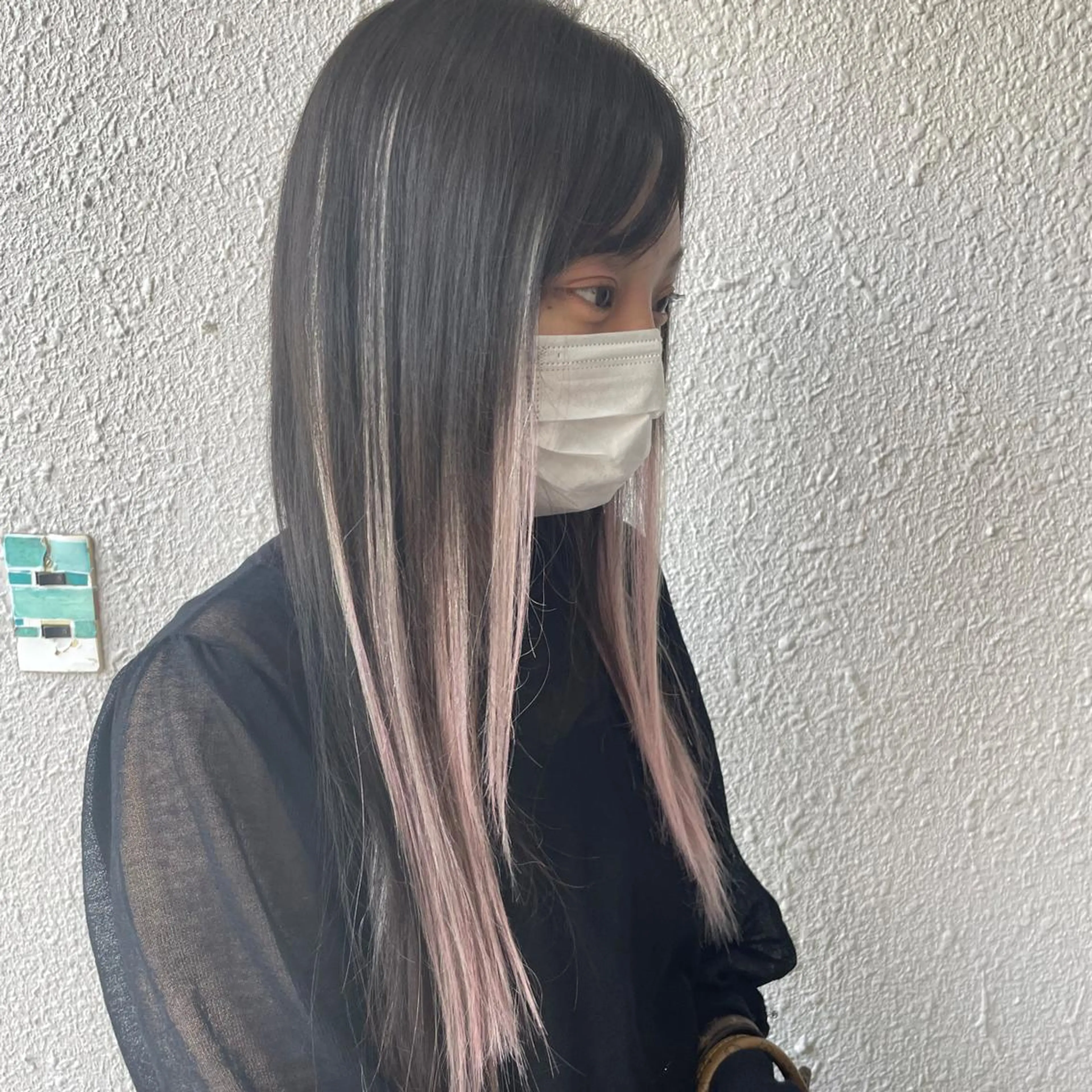 セミロング シールエクステ エクステ 顔周りカット レイヤーカット エクステ D-aimer- ディーエメのヘアスタイル