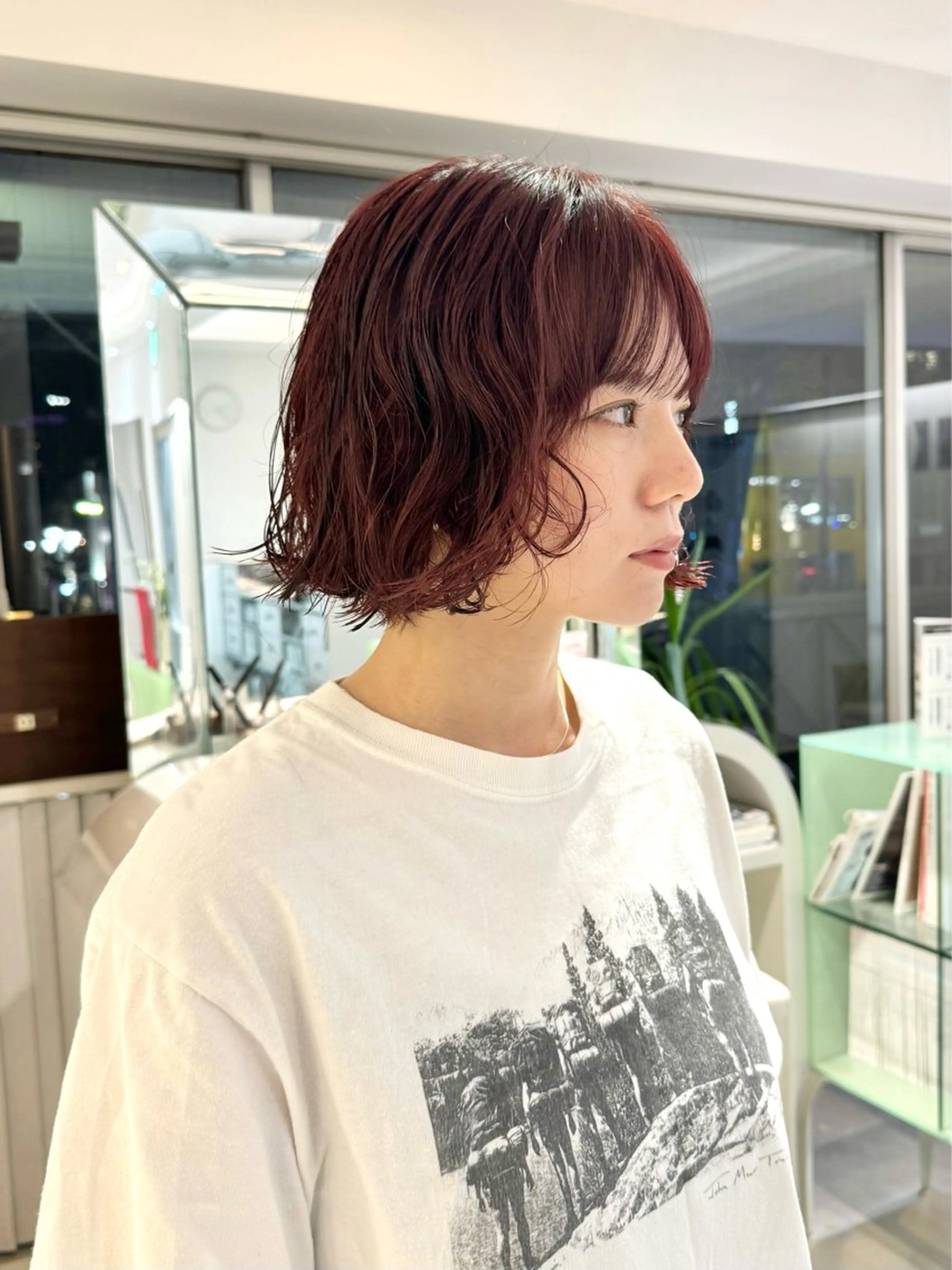 ショート カラー パーマ ボブ カット ヘアカラー パーマ トリートメント デジタルパーマ 🌀ボブ　萩原　龍のヘアスタイル